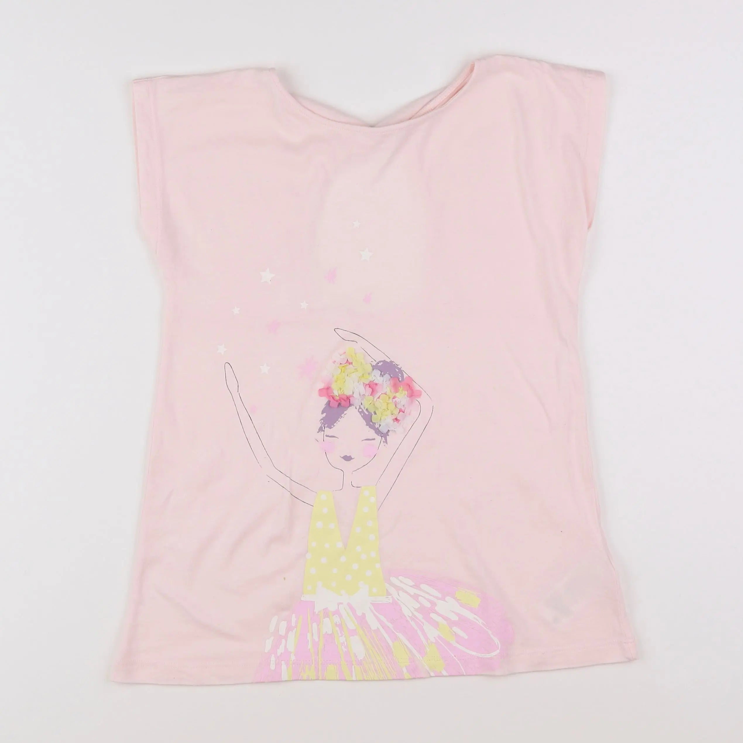 Vertbaudet - tee-shirt rose - 10 ans