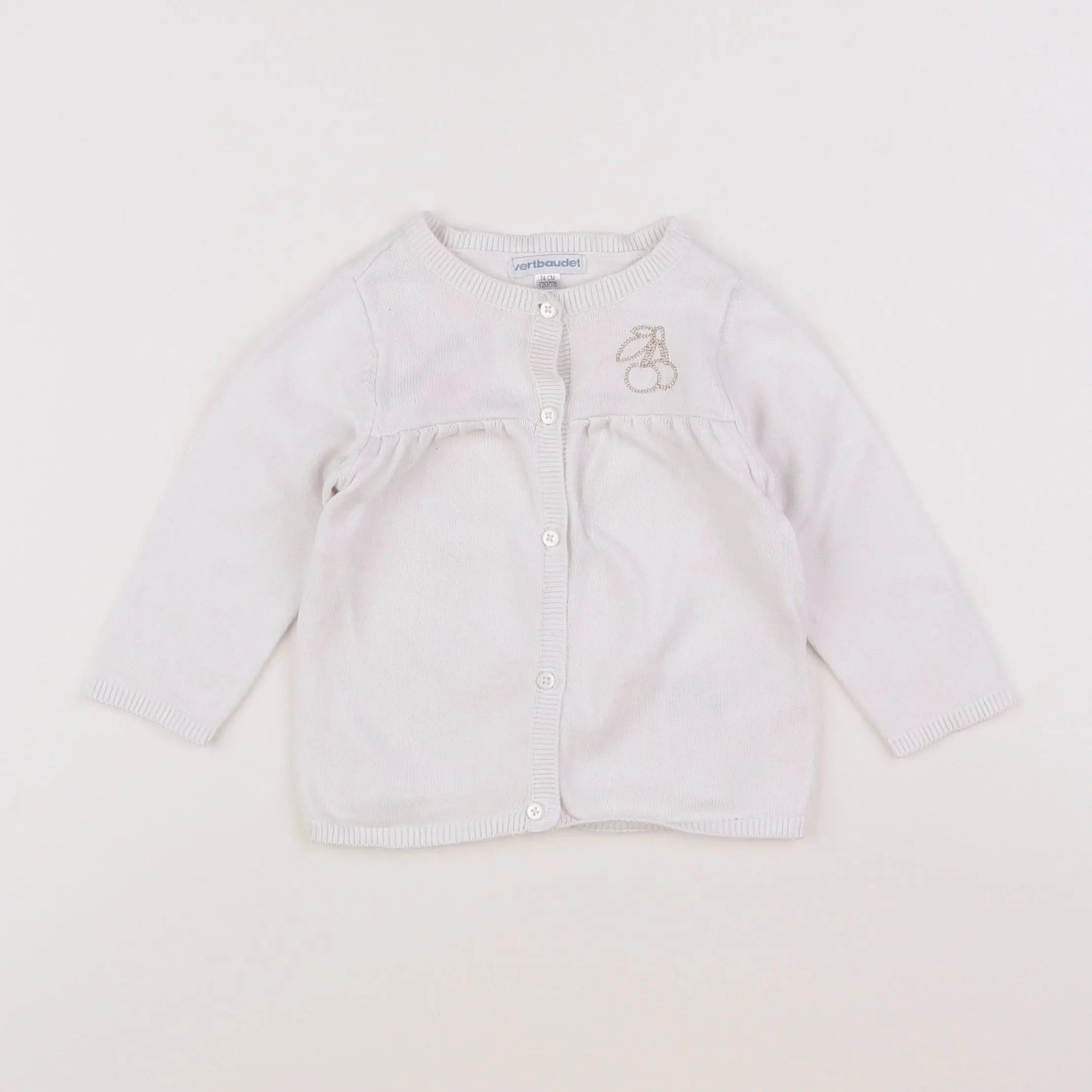 Vertbaudet - gilet blanc, or - 12 mois