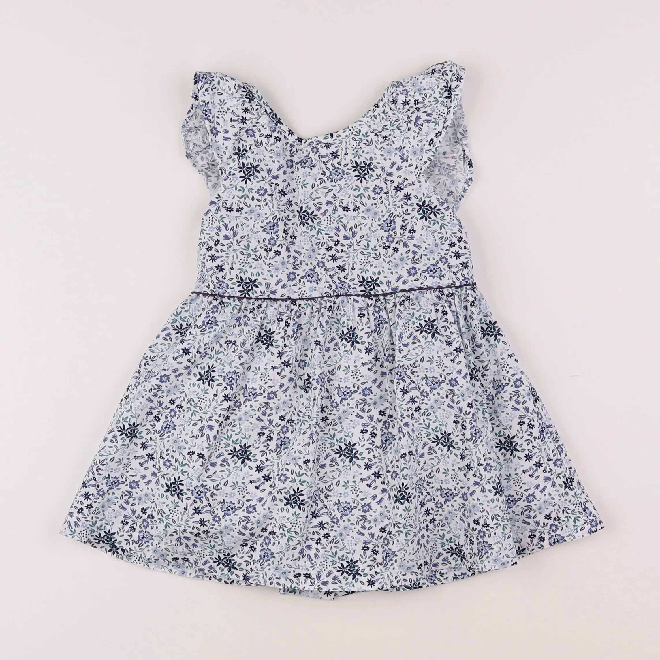 Vertbaudet - robe blanc, bleu - 18 mois
