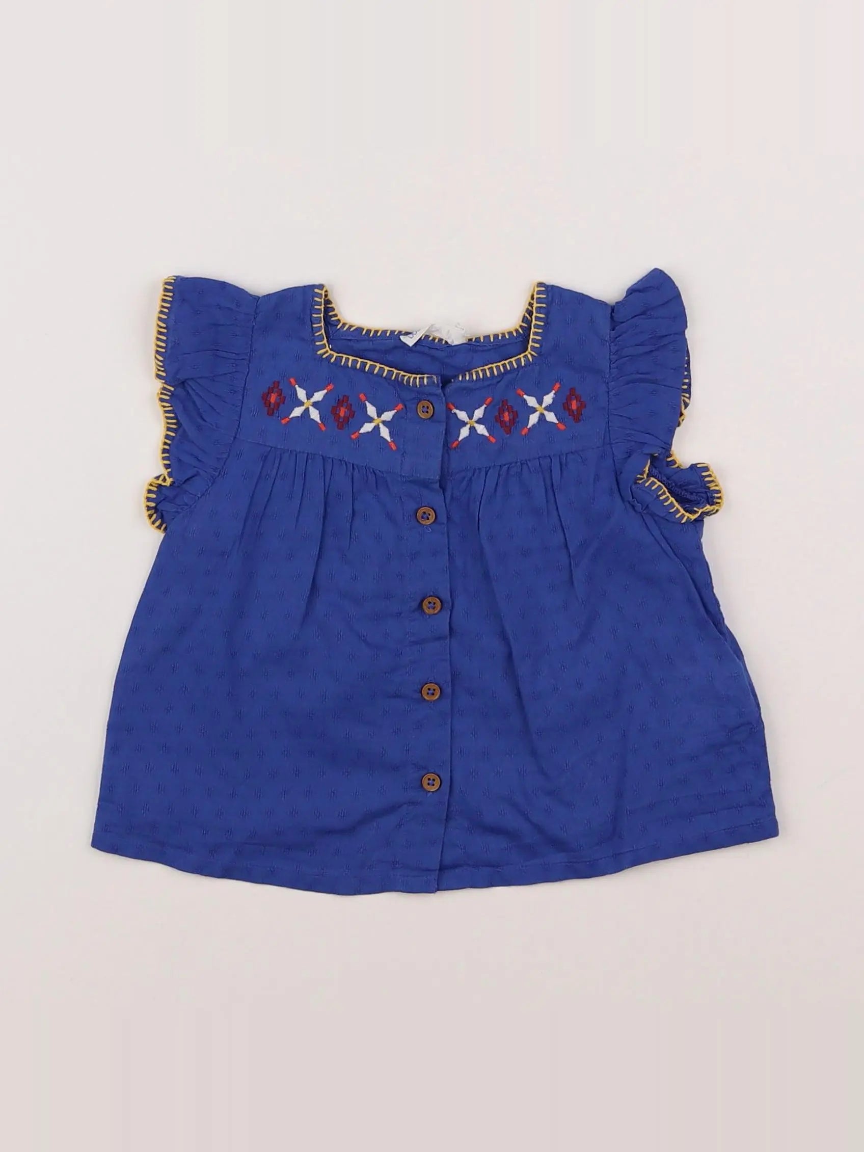 Boutchou - blouse bleu - 6 mois