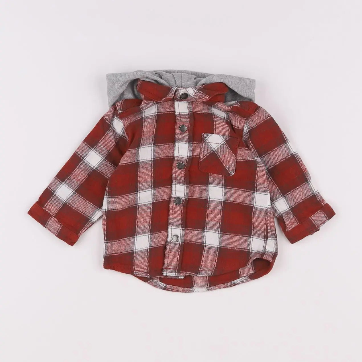 Vertbaudet - chemise rouge - 3 mois