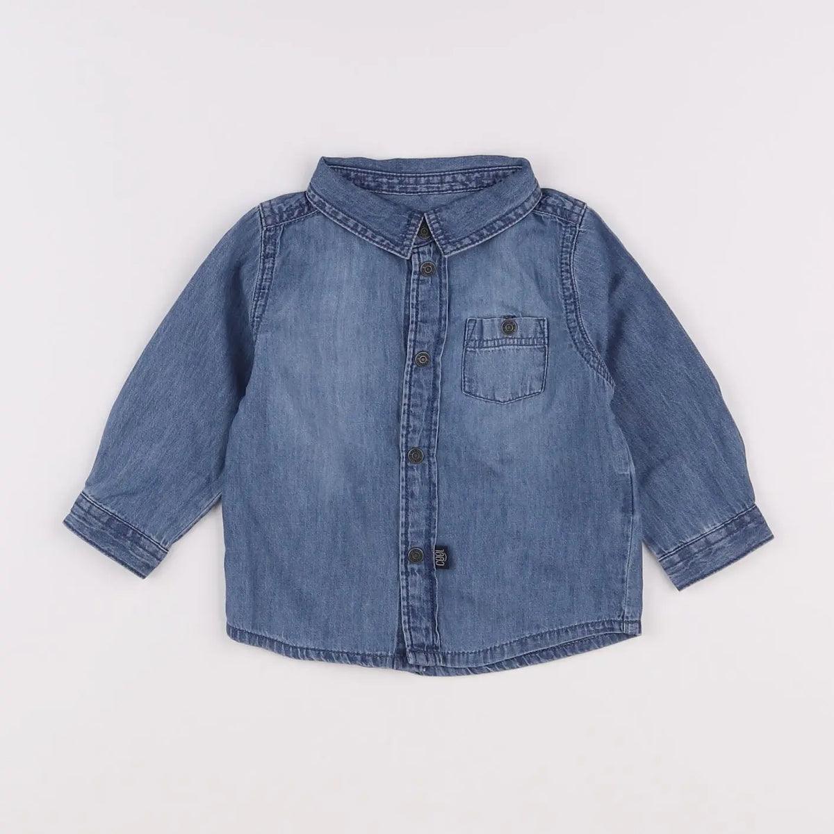 Vertbaudet - chemise bleu - 9 mois