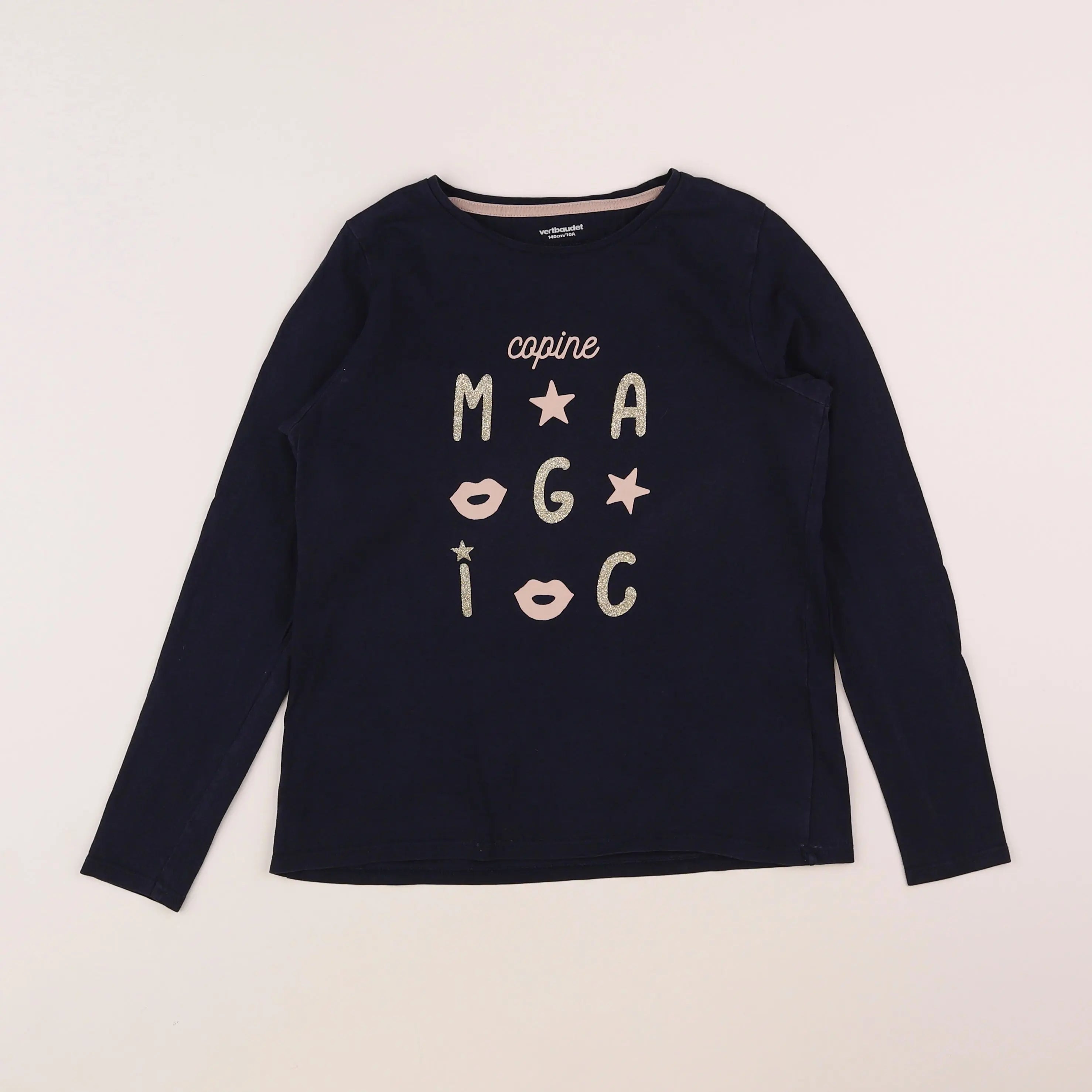 Vertbaudet - tee-shirt bleu - 10 ans