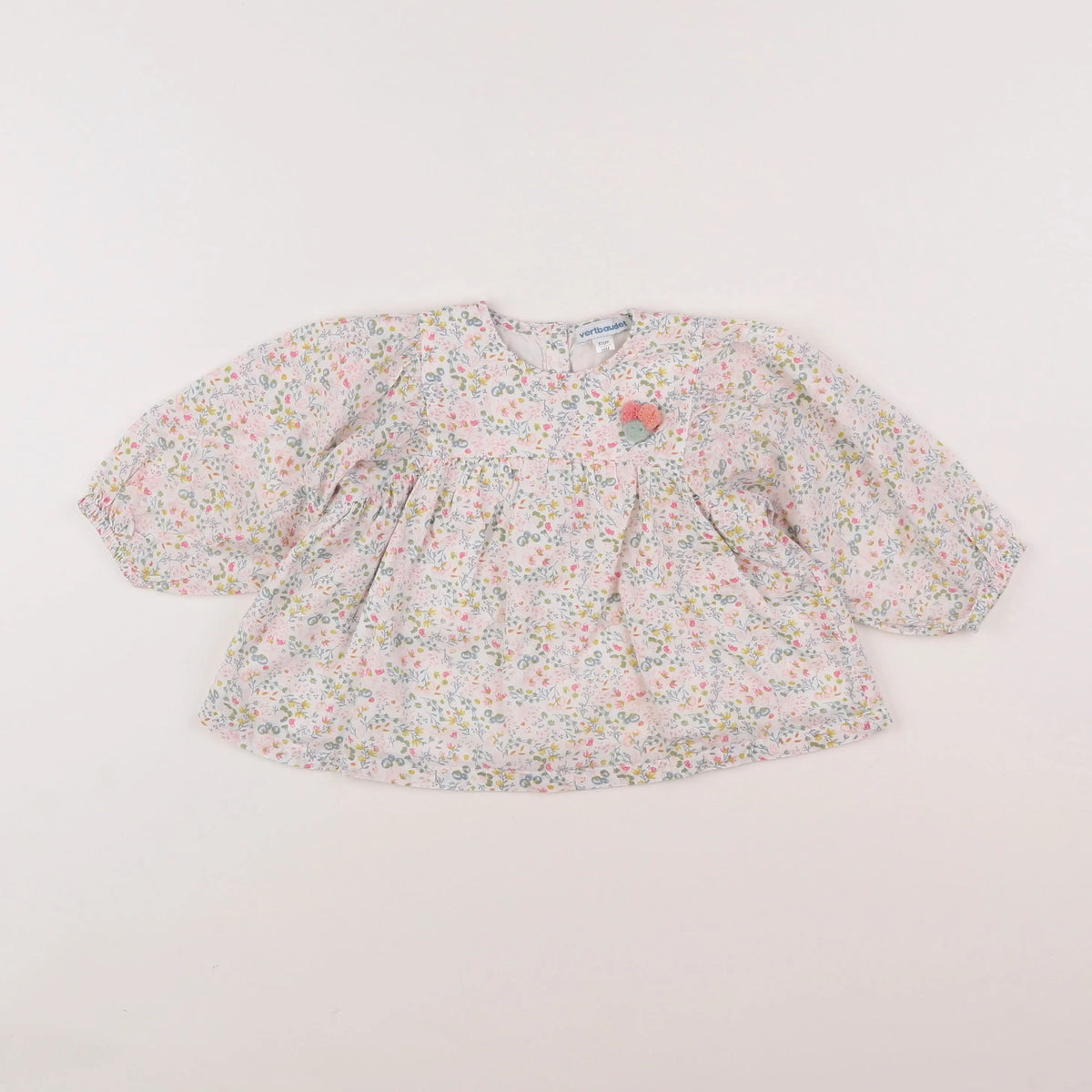 Vertbaudet - blouse blanc, rose - 18 mois