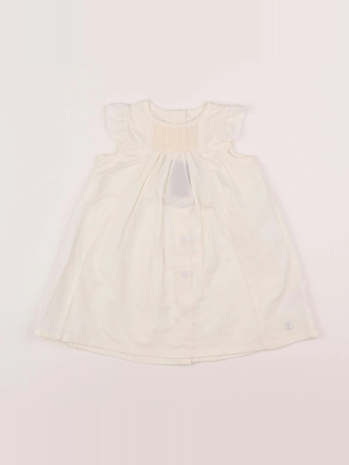 Petit Bateau - robe blanc - 12 mois