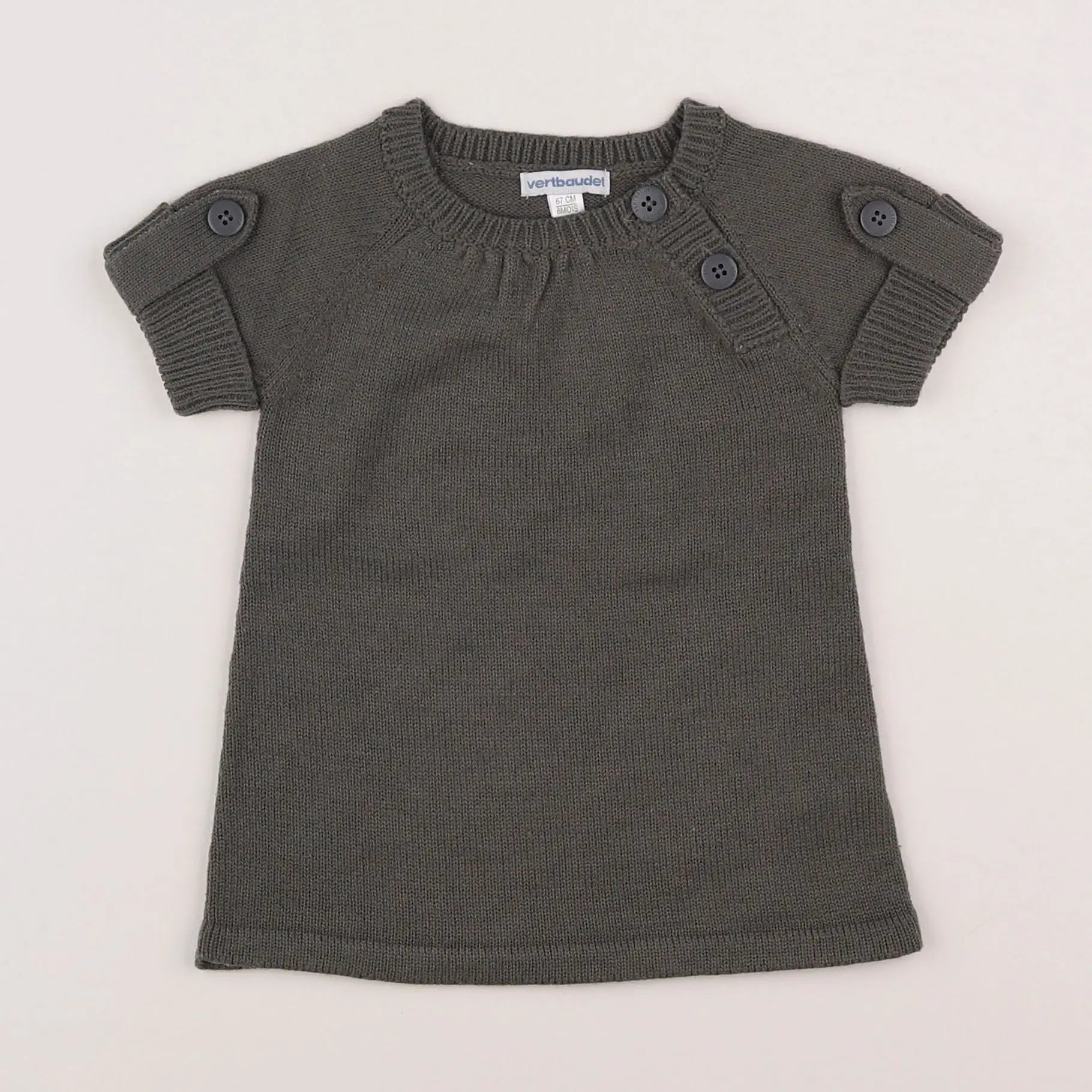 Vertbaudet - robe gris - 6 mois