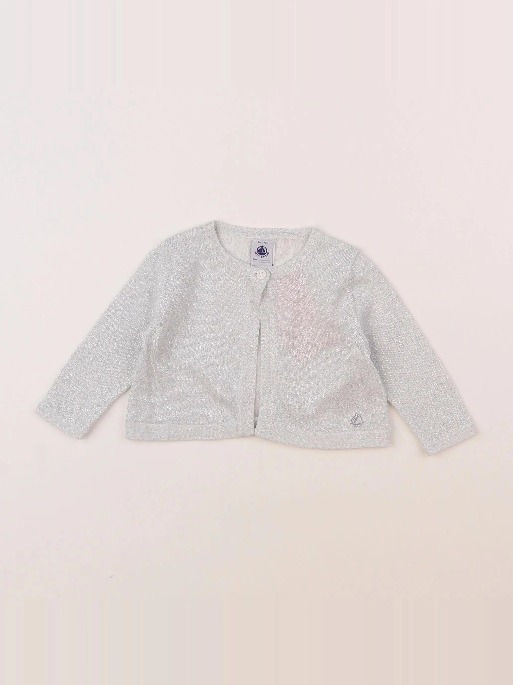 Petit Bateau - gilet gris, argent - 6 mois