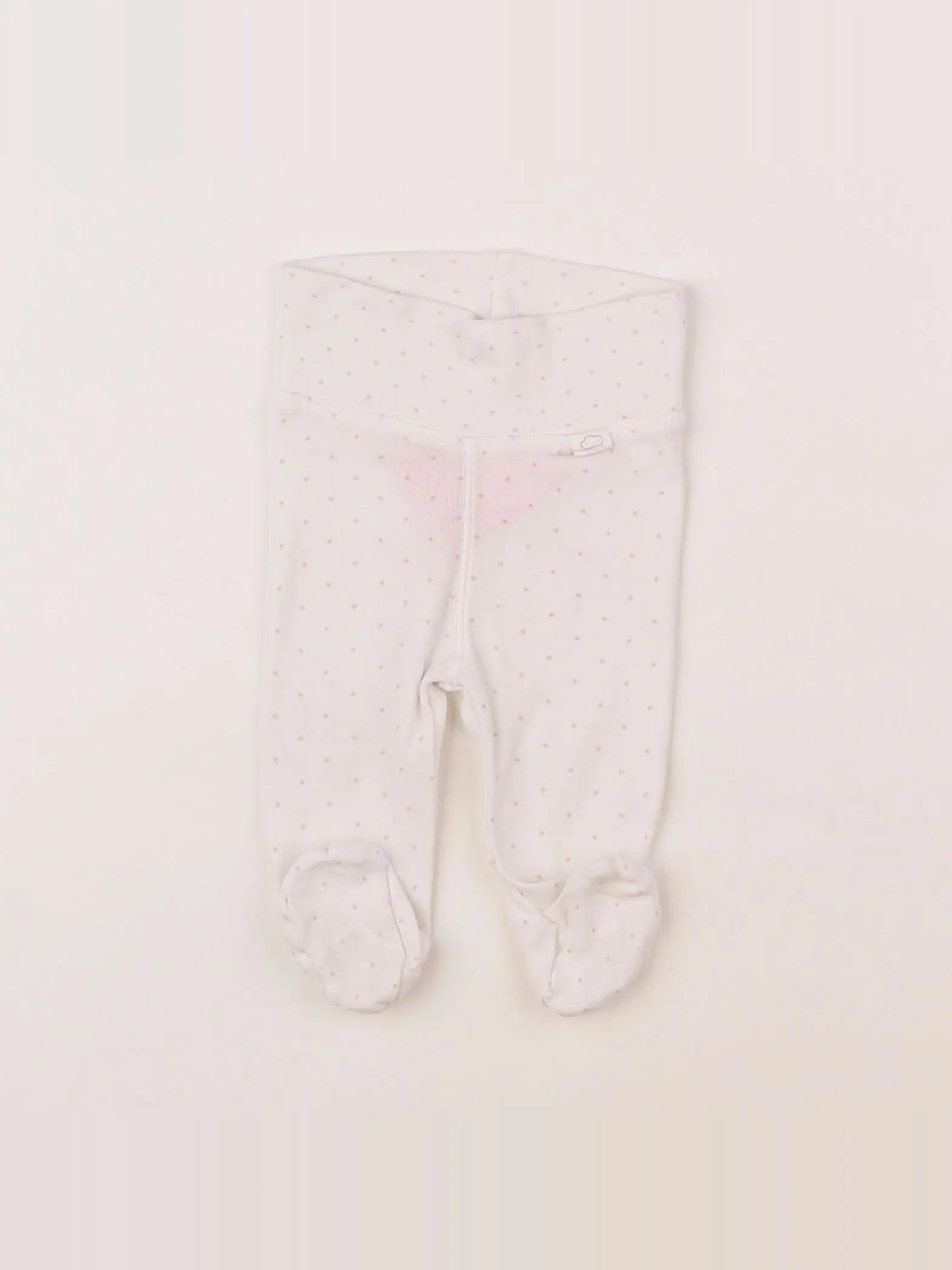 H&M - pantalon blanc, rose - 1/3 mois