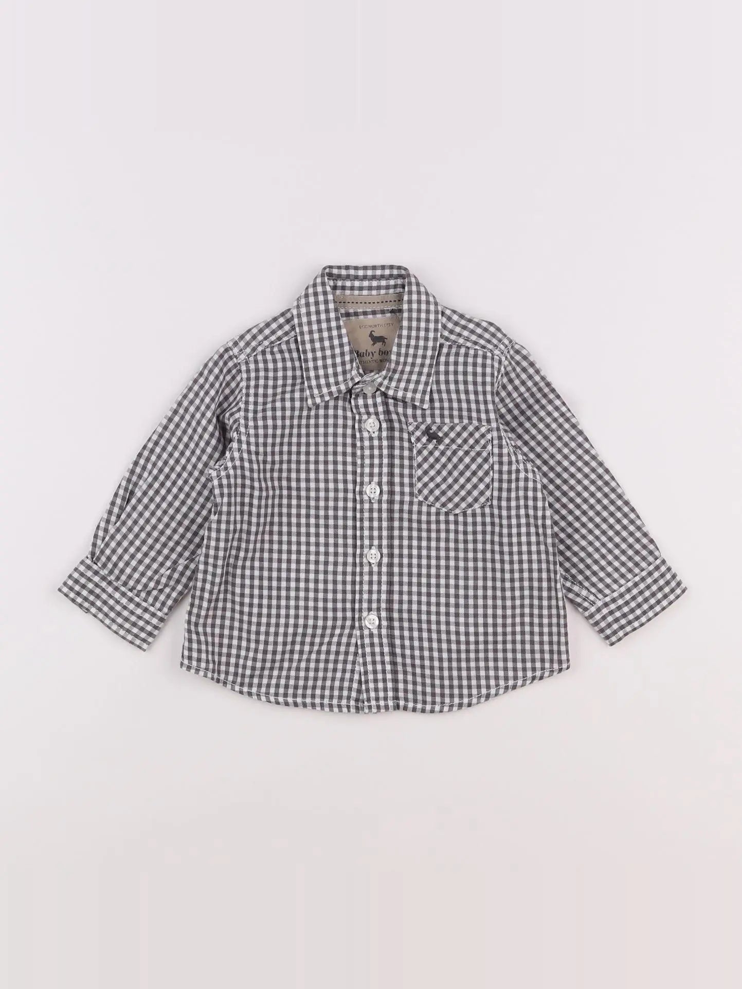Zara - chemise blanc, gris - 3/6 mois