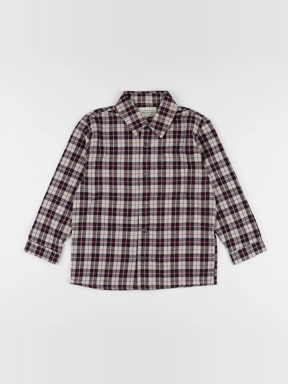 Chemise beige, rouge