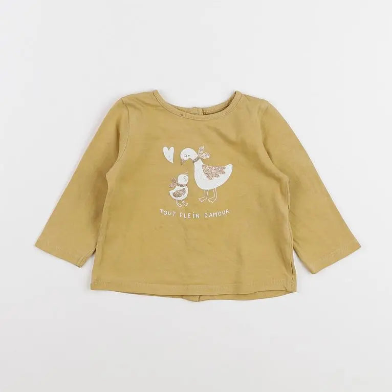 Vertbaudet - tee-shirt jaune - 6 mois