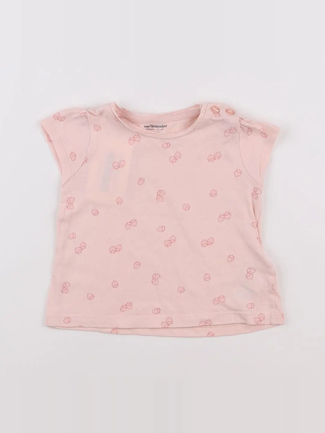 Vertbaudet - tee-shirt rose - 9 mois