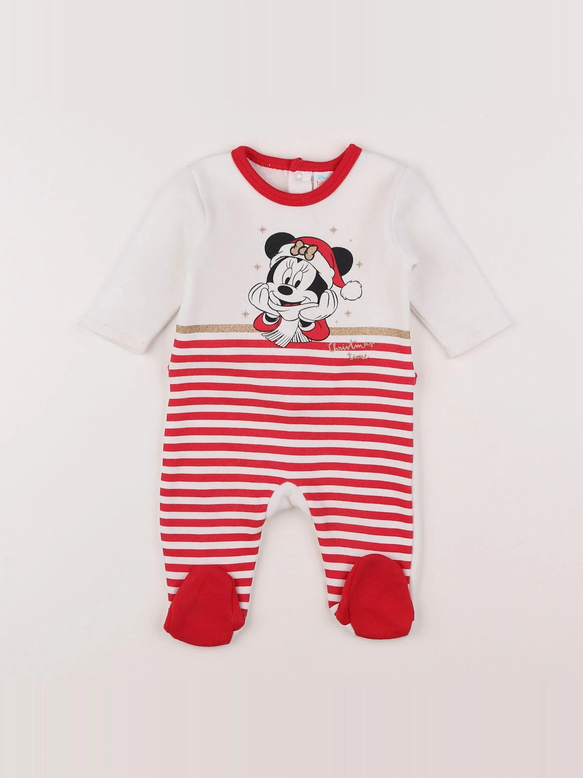 Vertbaudet - pyjama coton beige, rouge - 3 mois