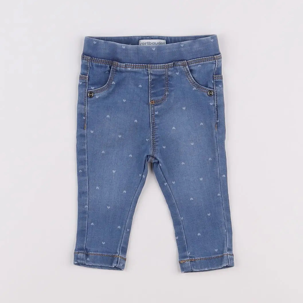 Vertbaudet - jegging bleu - 3 mois