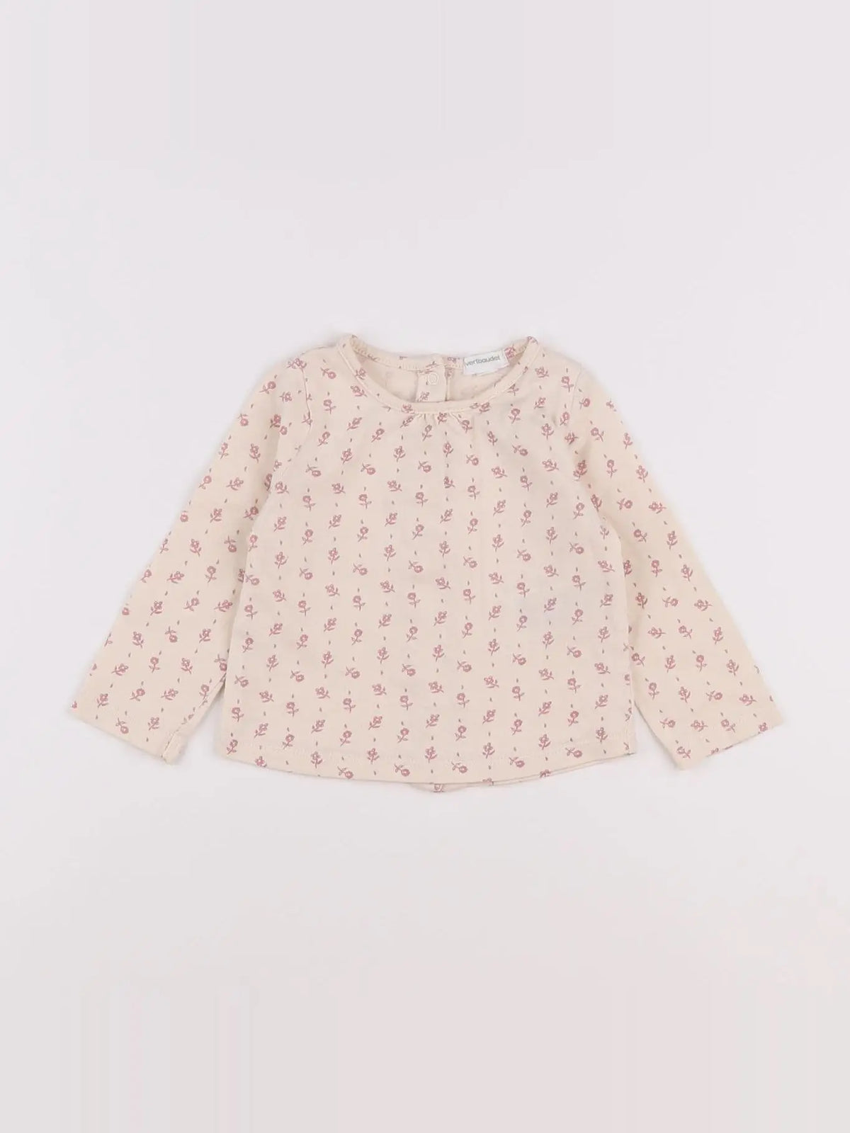 Vertbaudet - tee-shirt beige - 6 mois