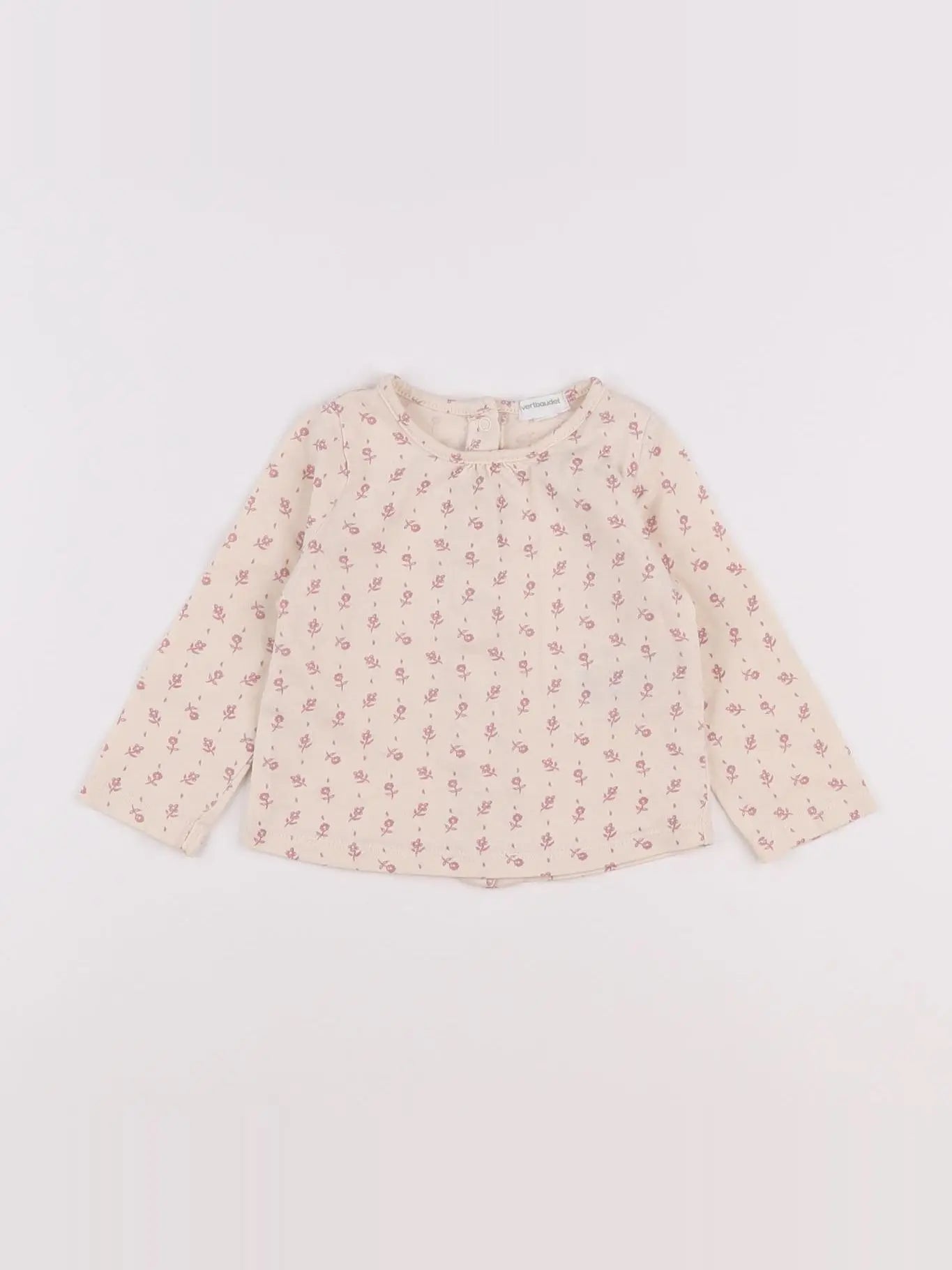 Vertbaudet - tee-shirt beige - 6 mois