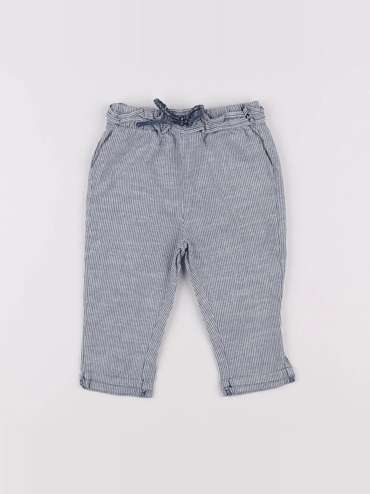 Vertbaudet - pantalon bleu - 12 mois