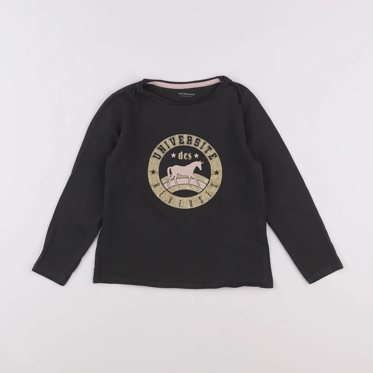 Vertbaudet - tee-shirt or, gris - 6 ans