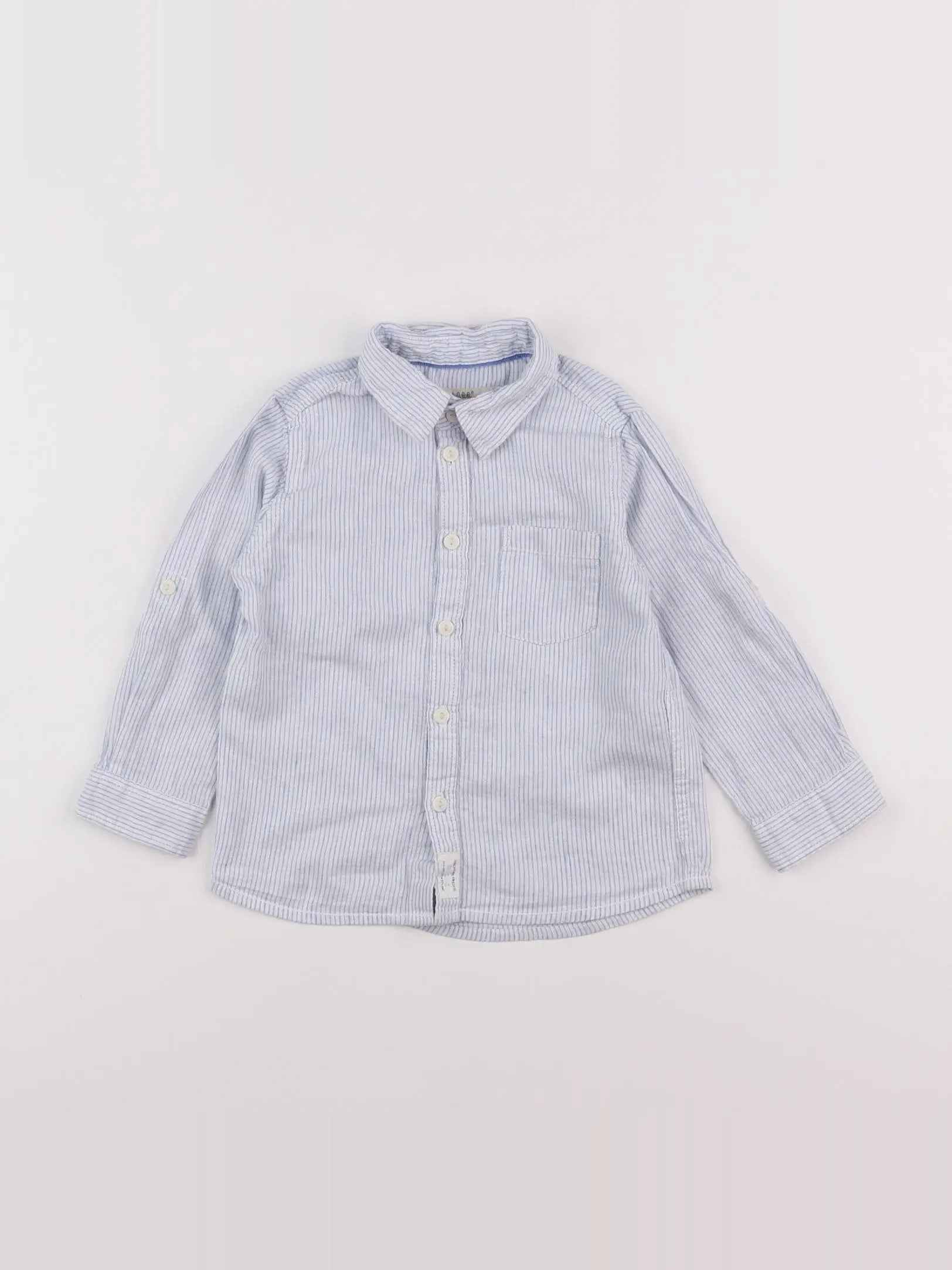 H&M - chemise blanc, bleu - 12 mois à 2 ans