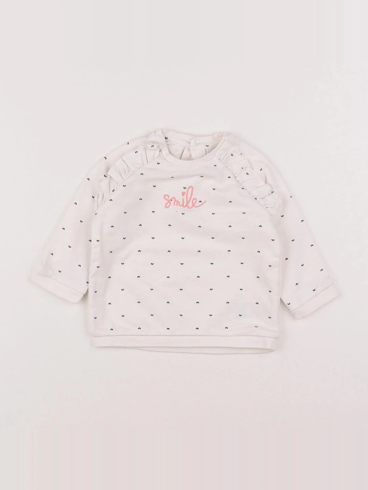 Vertbaudet - sweat blanc - 12 mois