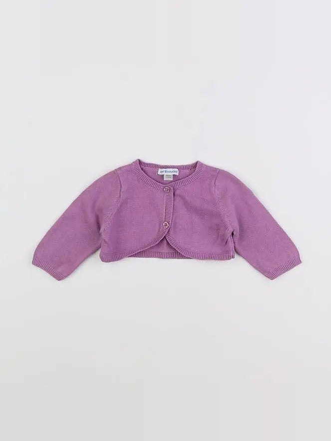 Vertbaudet - gilet violet - 3 mois