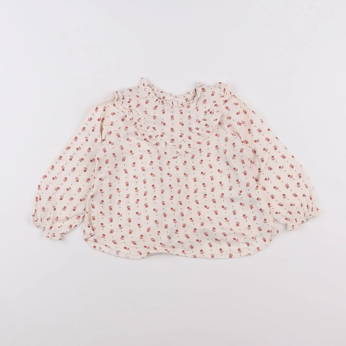 Vertbaudet - blouse beige, rouge - 18 mois