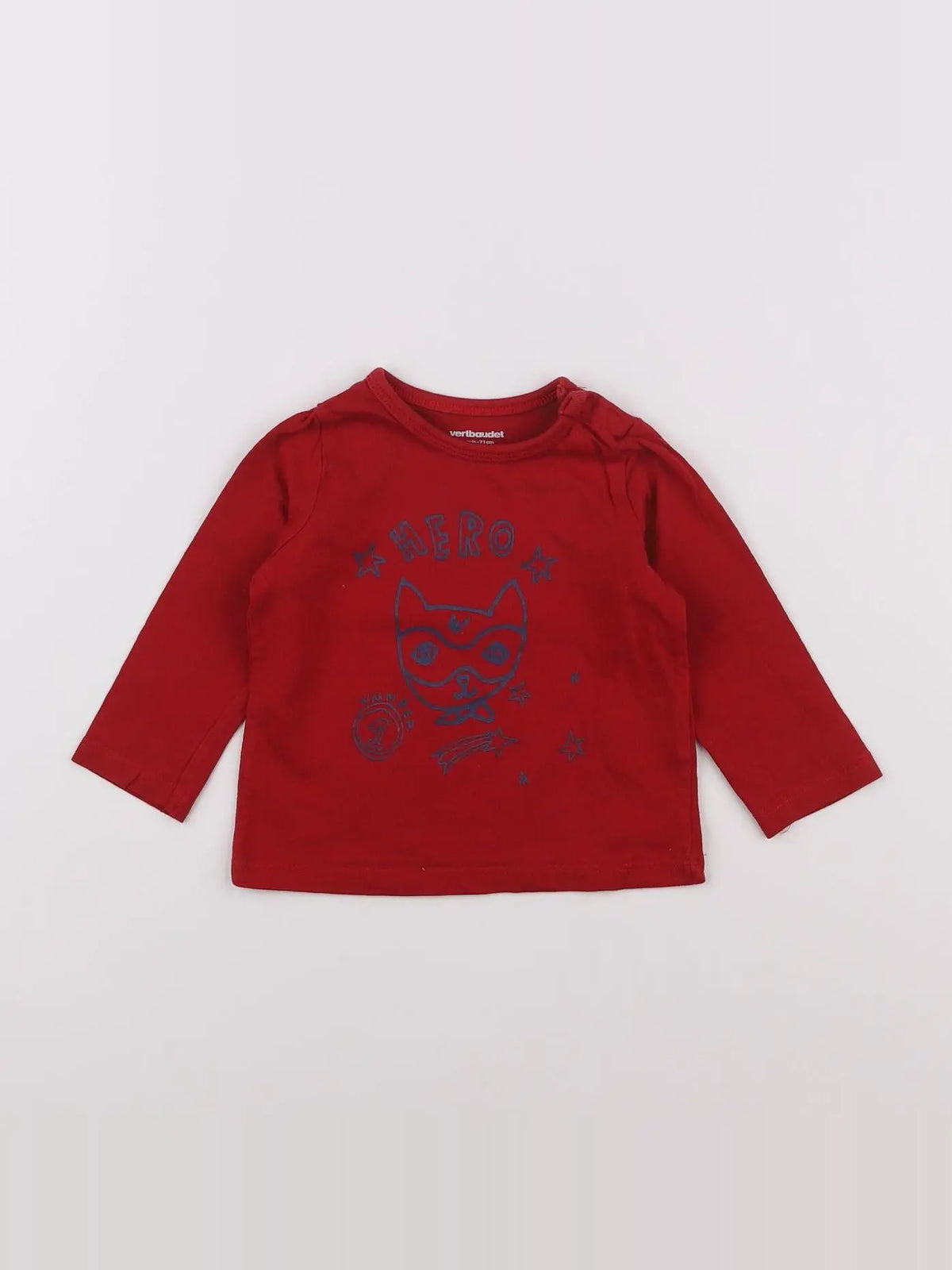 Vertbaudet - tee-shirt rouge - 9 mois