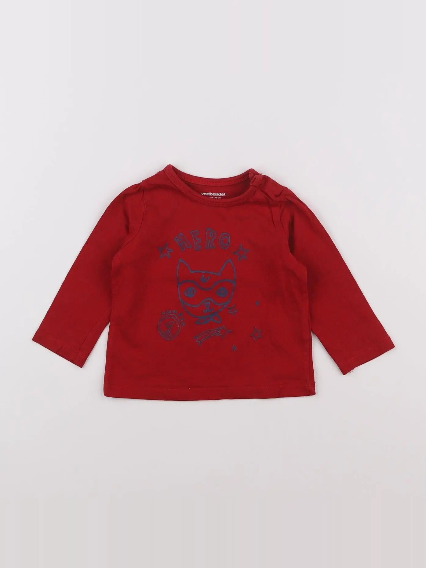 Vertbaudet - tee-shirt rouge - 9 mois