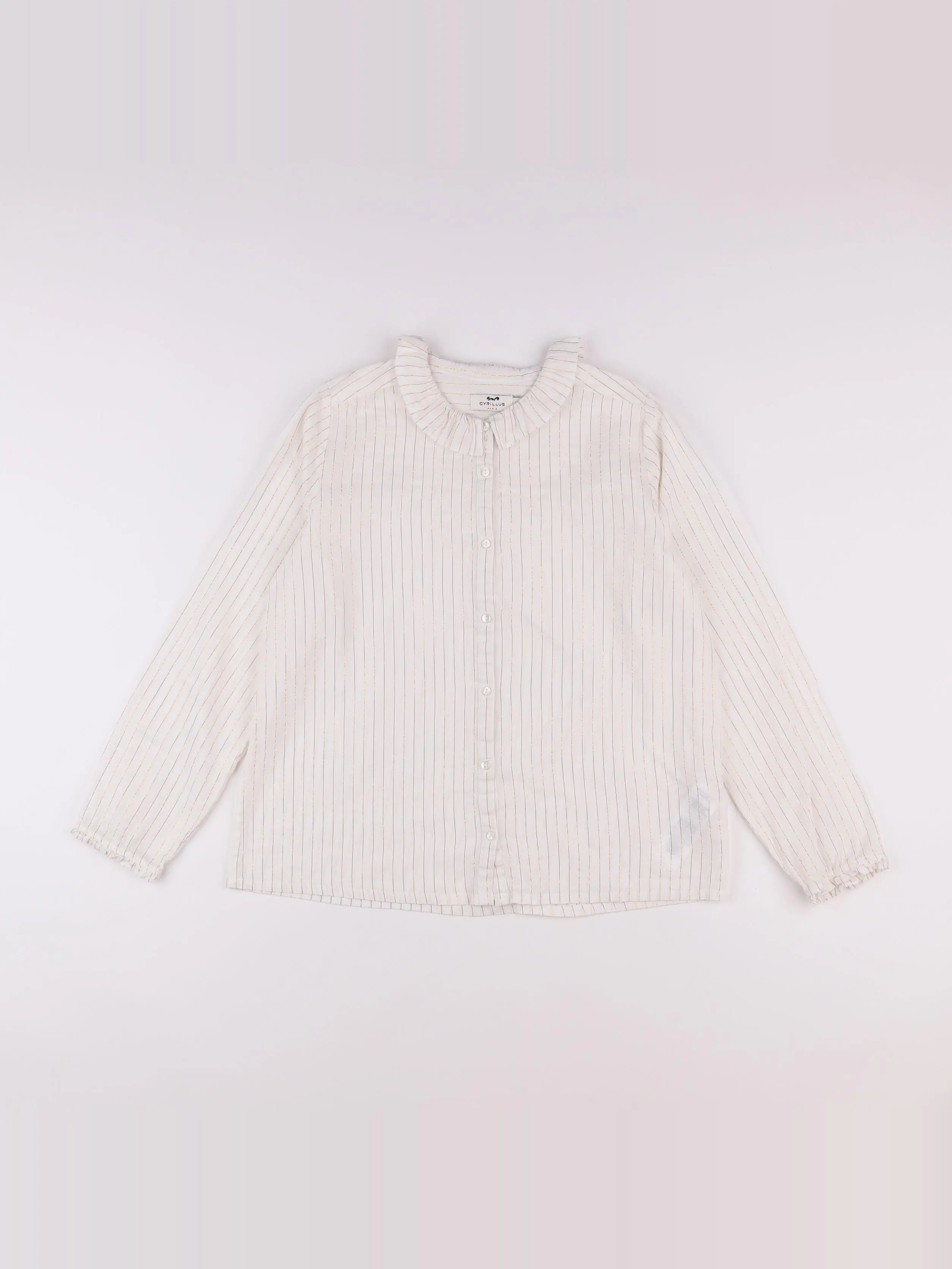 Cyrillus - chemise or, blanc - 14 ans