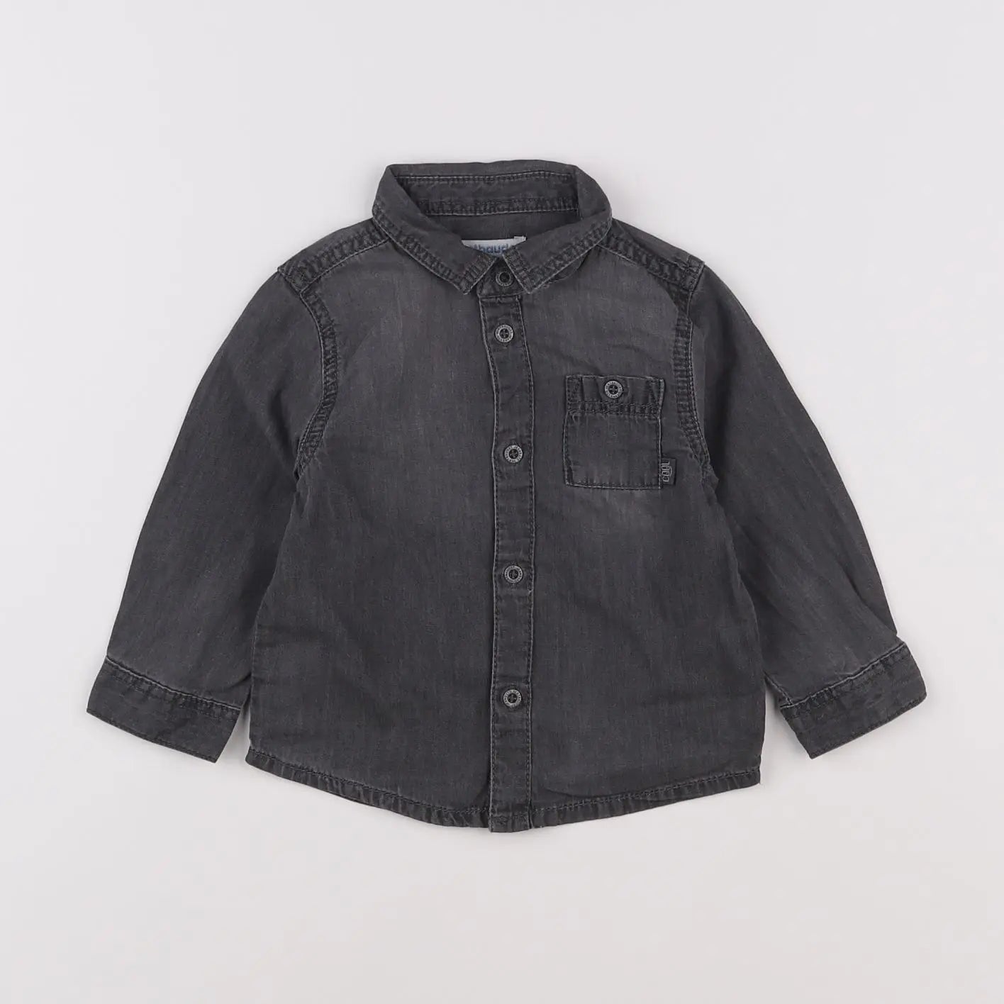 Vertbaudet - chemise gris - 12 mois