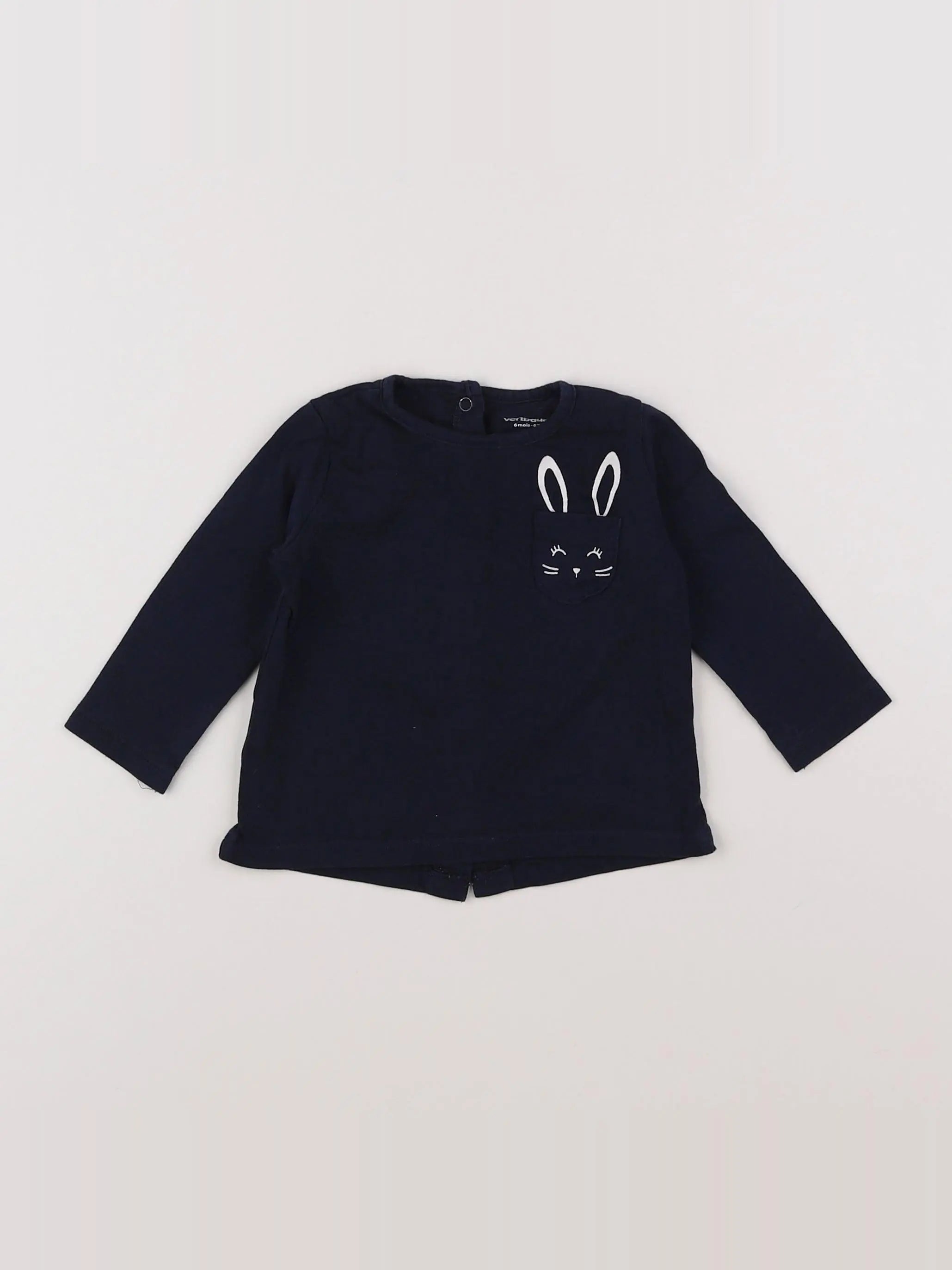 Vertbaudet - tee-shirt bleu - 6 mois