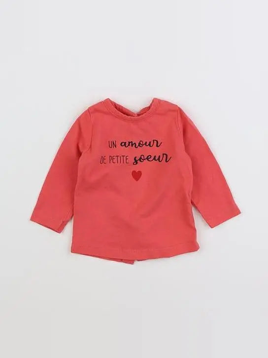 Vertbaudet - tee-shirt rose - 3 mois