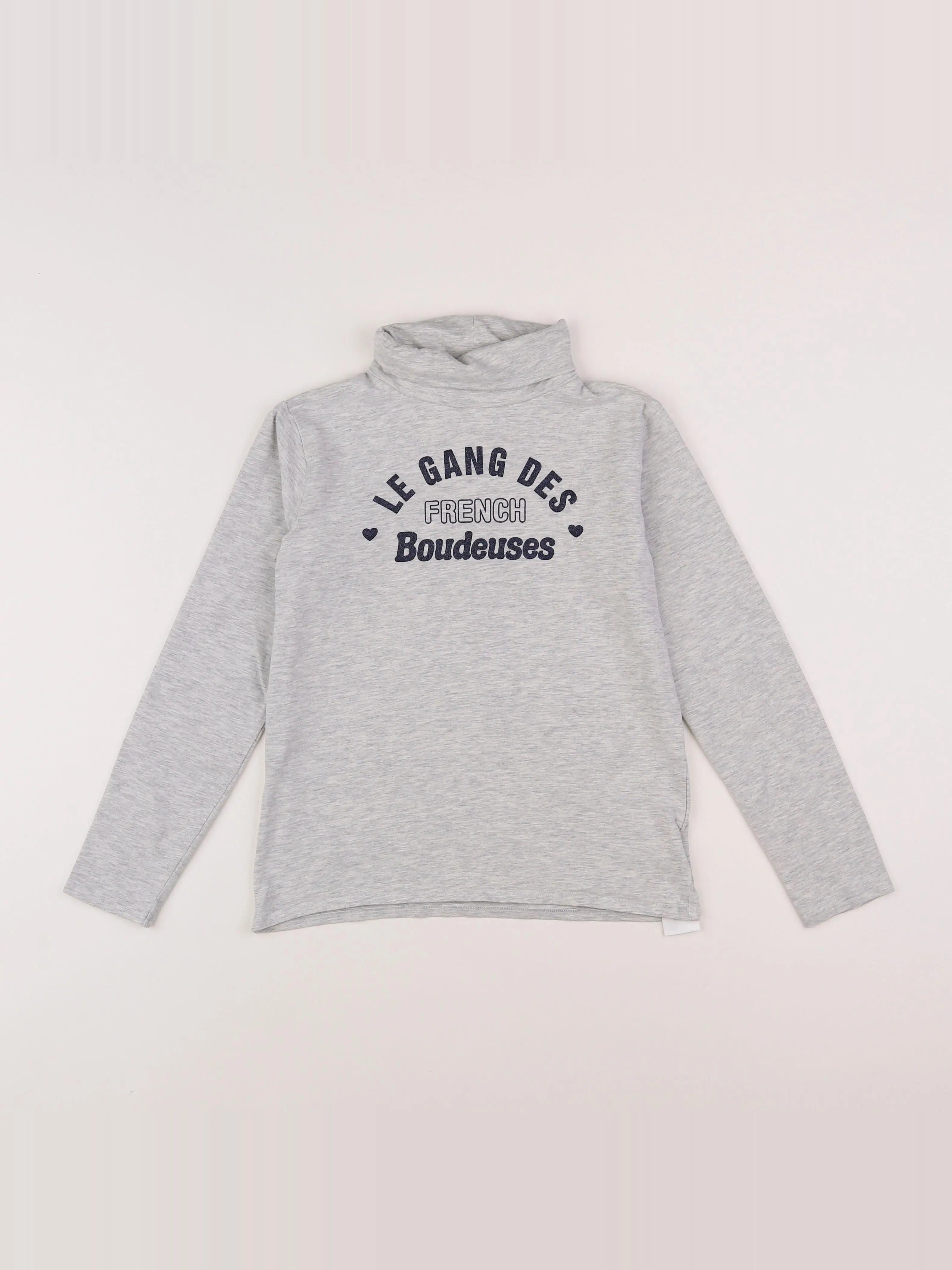 Vertbaudet - sous-pull gris - 10 ans