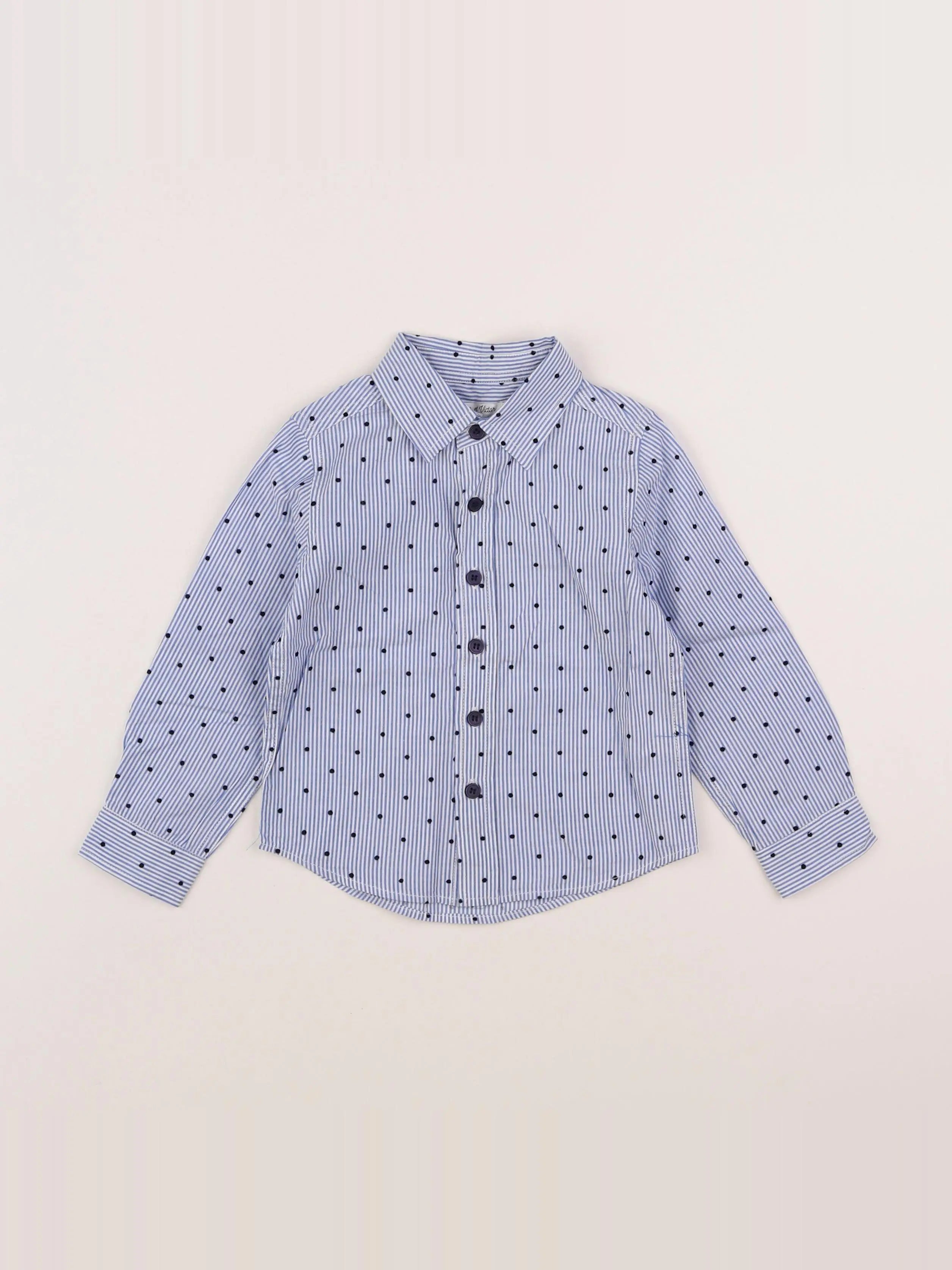 Eden & Victor - chemise bleu, blanc - 2 ans