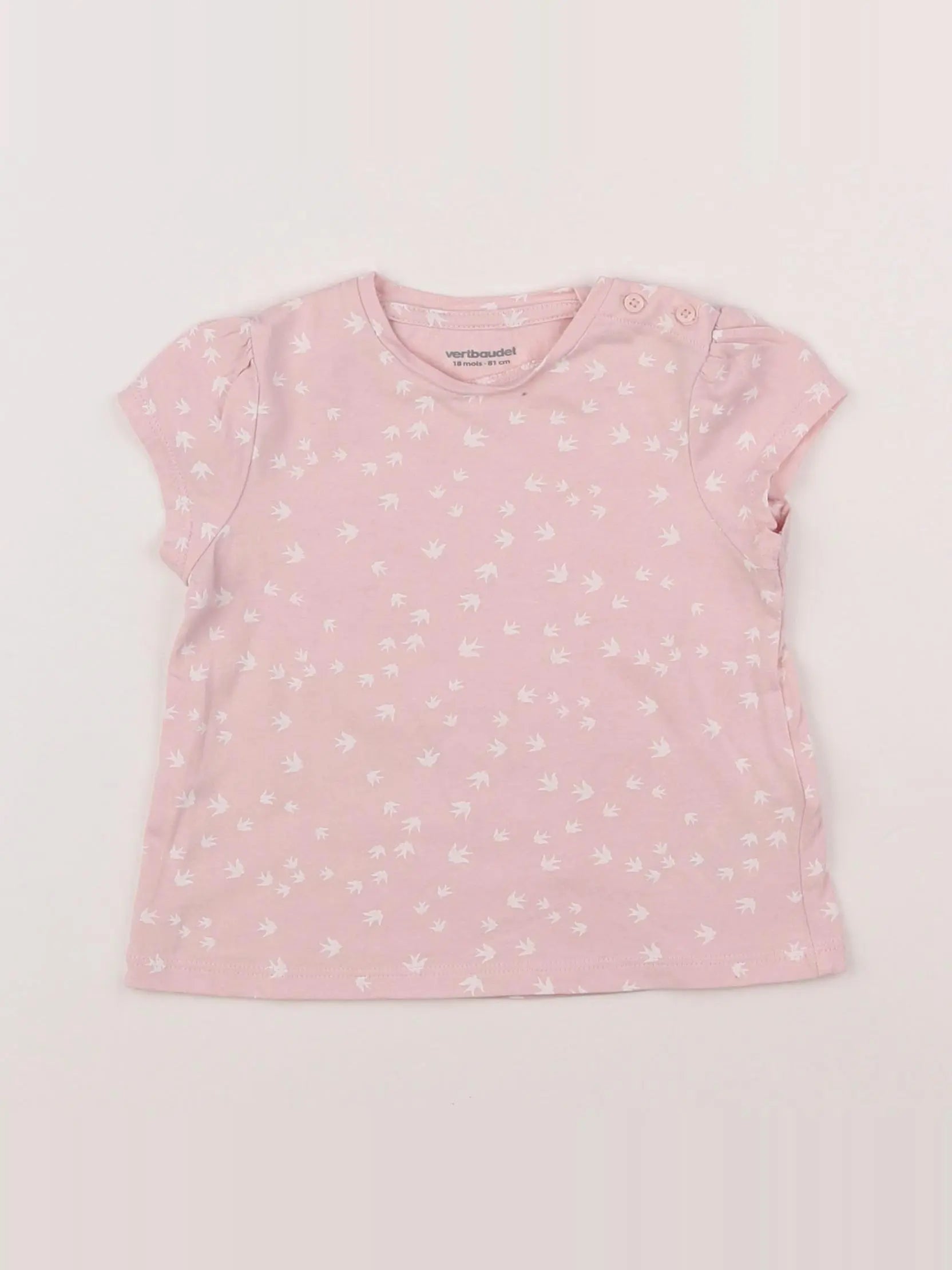 Vertbaudet - tee-shirt rose - 18 mois