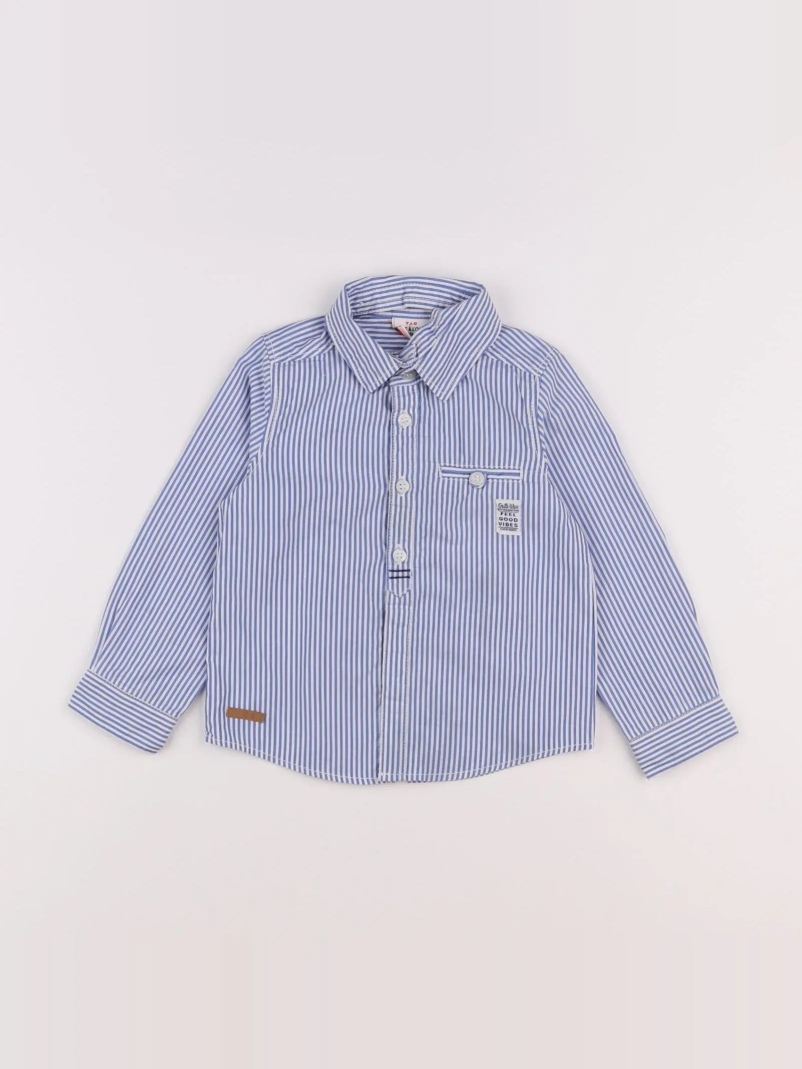 Tape à l'oeil - chemise bleu, blanc - 2 ans