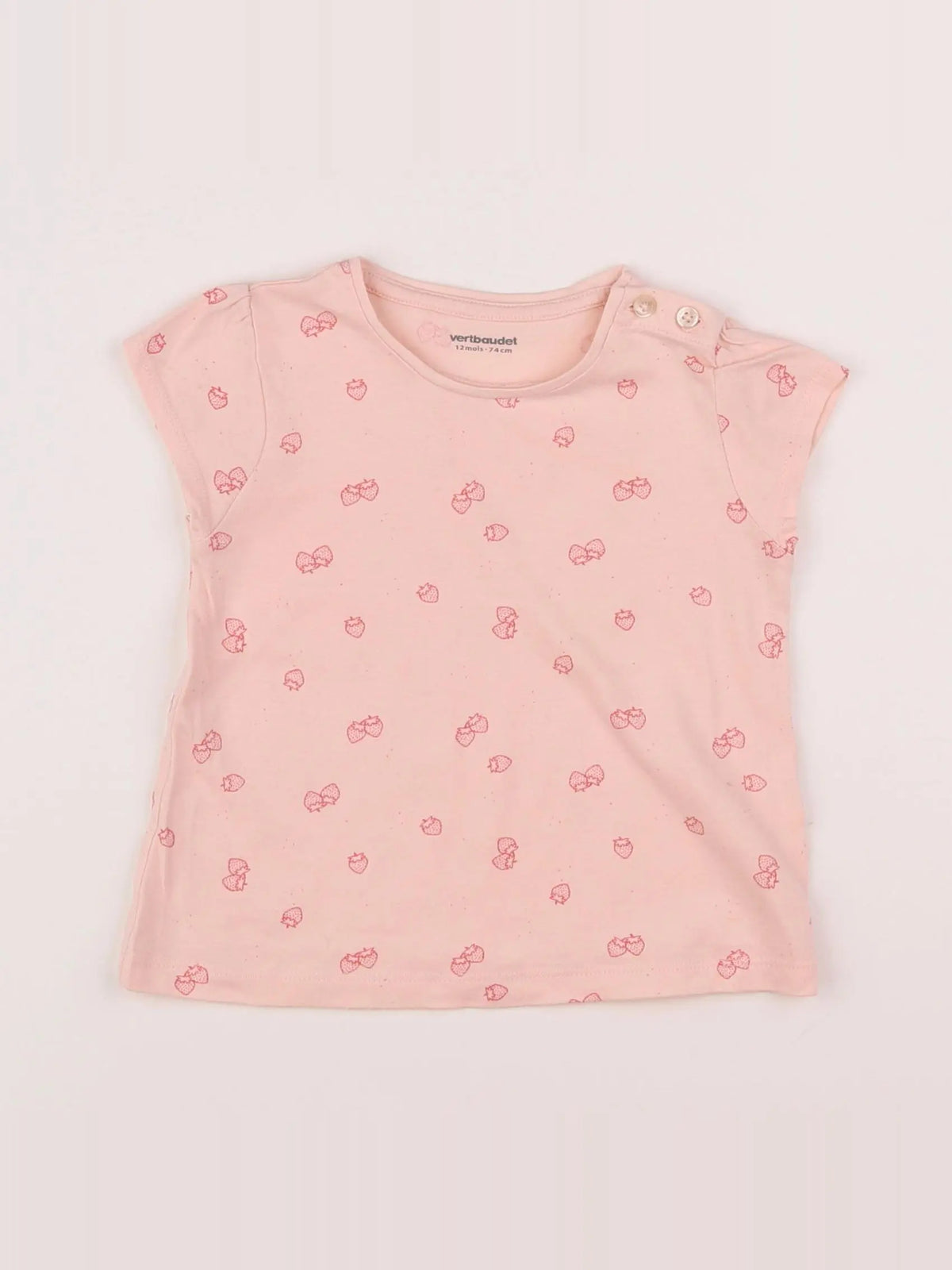 Vertbaudet - tee-shirt rose - 12 mois
