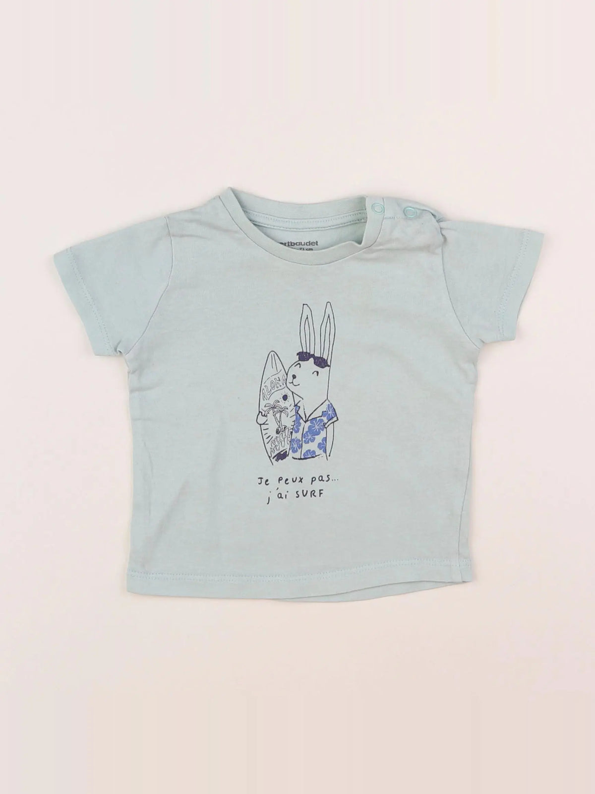 Vertbaudet - tee-shirt bleu - 9 mois