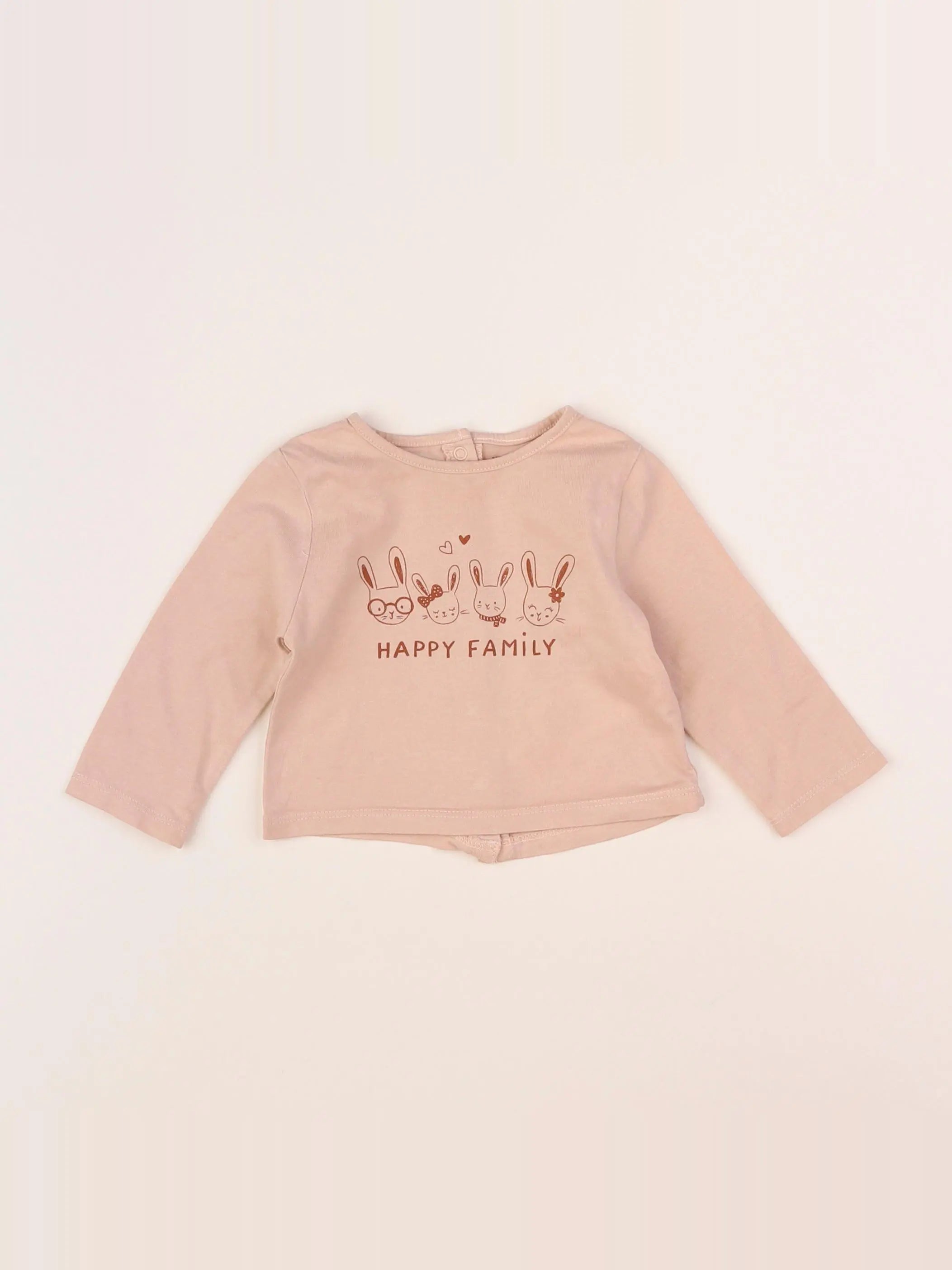 Vertbaudet - tee-shirt rose - 3 mois