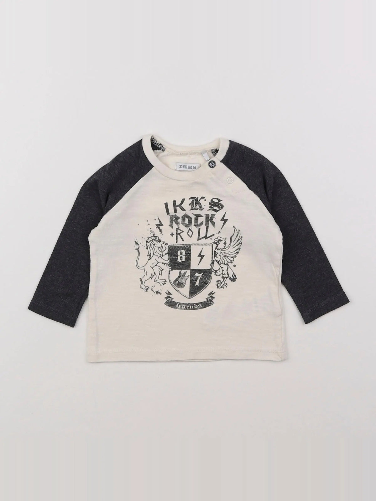 IKKS - tee-shirt beige, gris - 6 mois