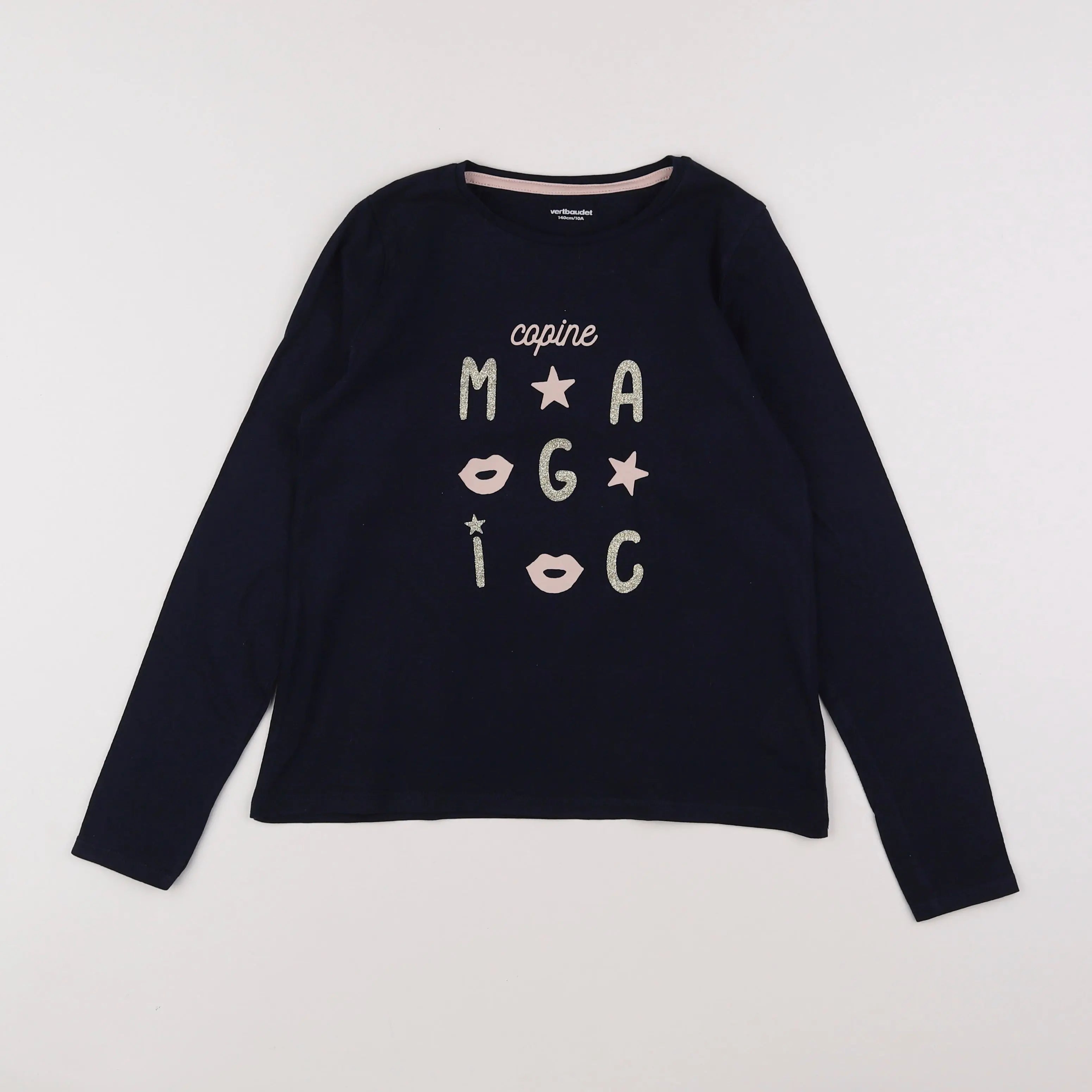 Vertbaudet - tee-shirt bleu - 10 ans