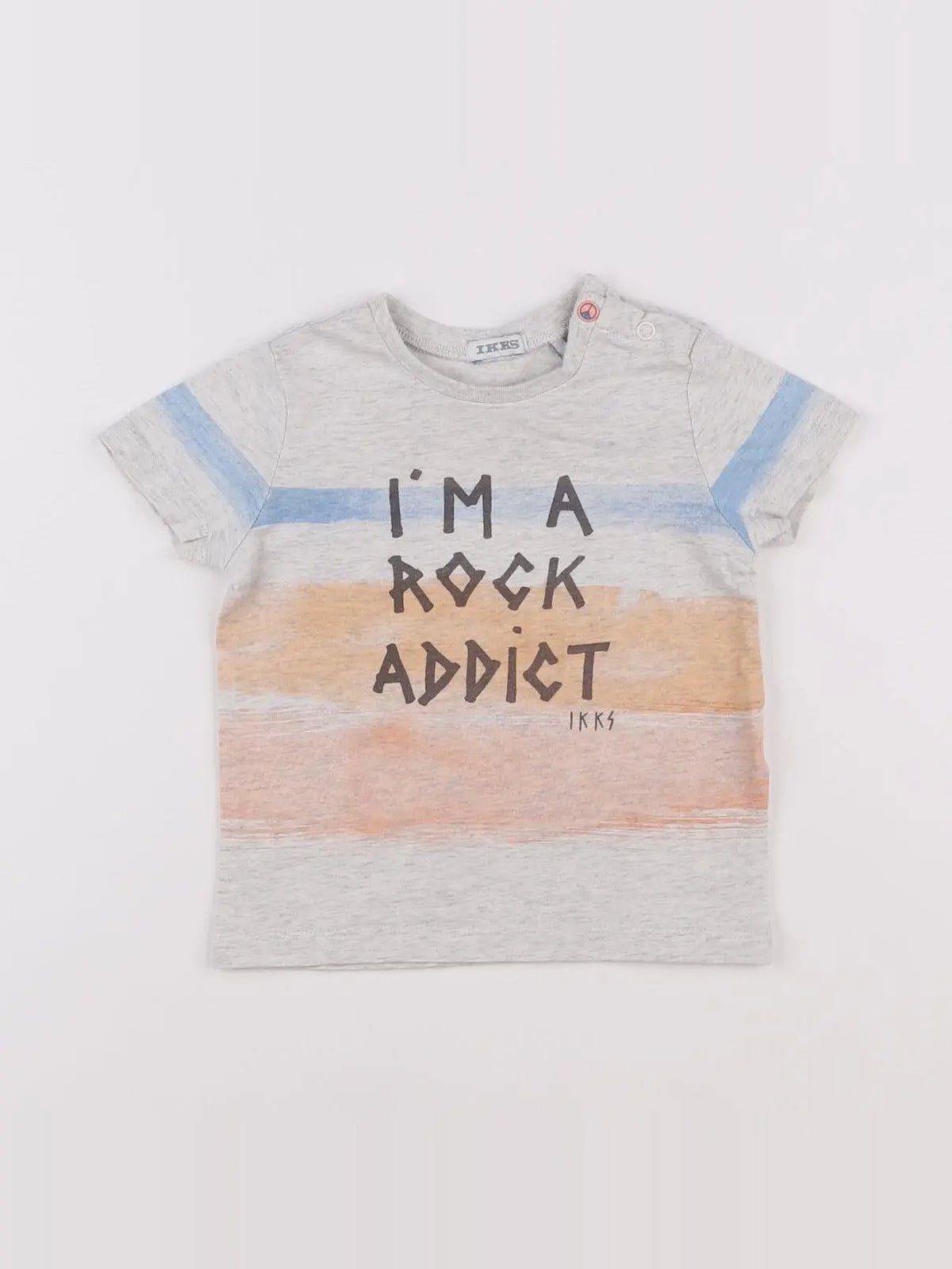 IKKS - tee-shirt gris, beige - 12 mois