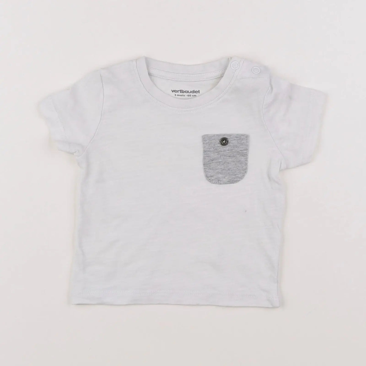 Vertbaudet - tee-shirt blanc - 3 mois