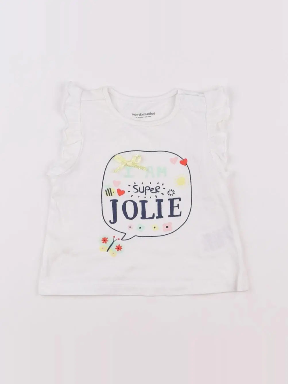 Vertbaudet - tee-shirt blanc - 3 mois