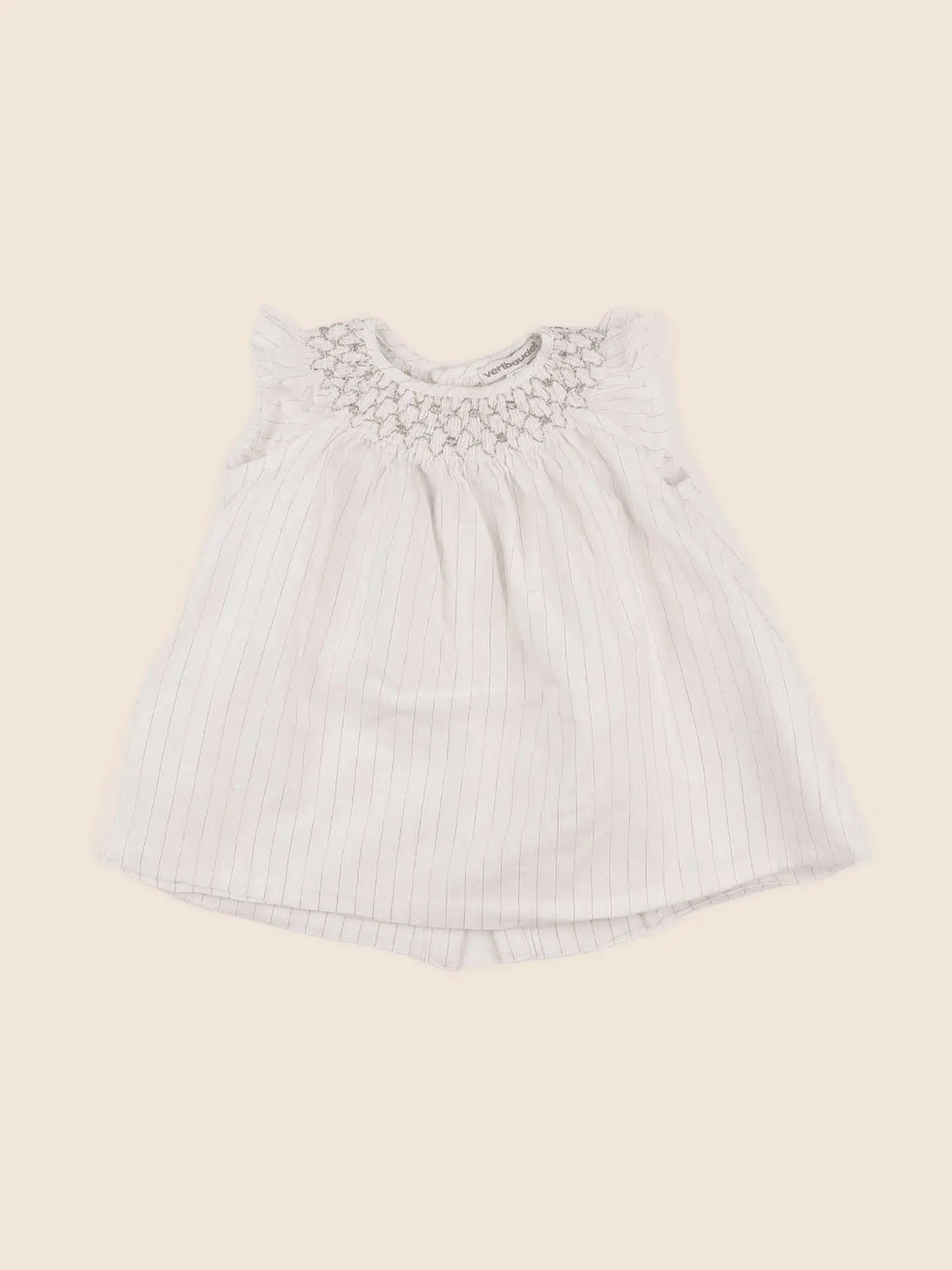 Vertbaudet - robe beige, or - 6 mois