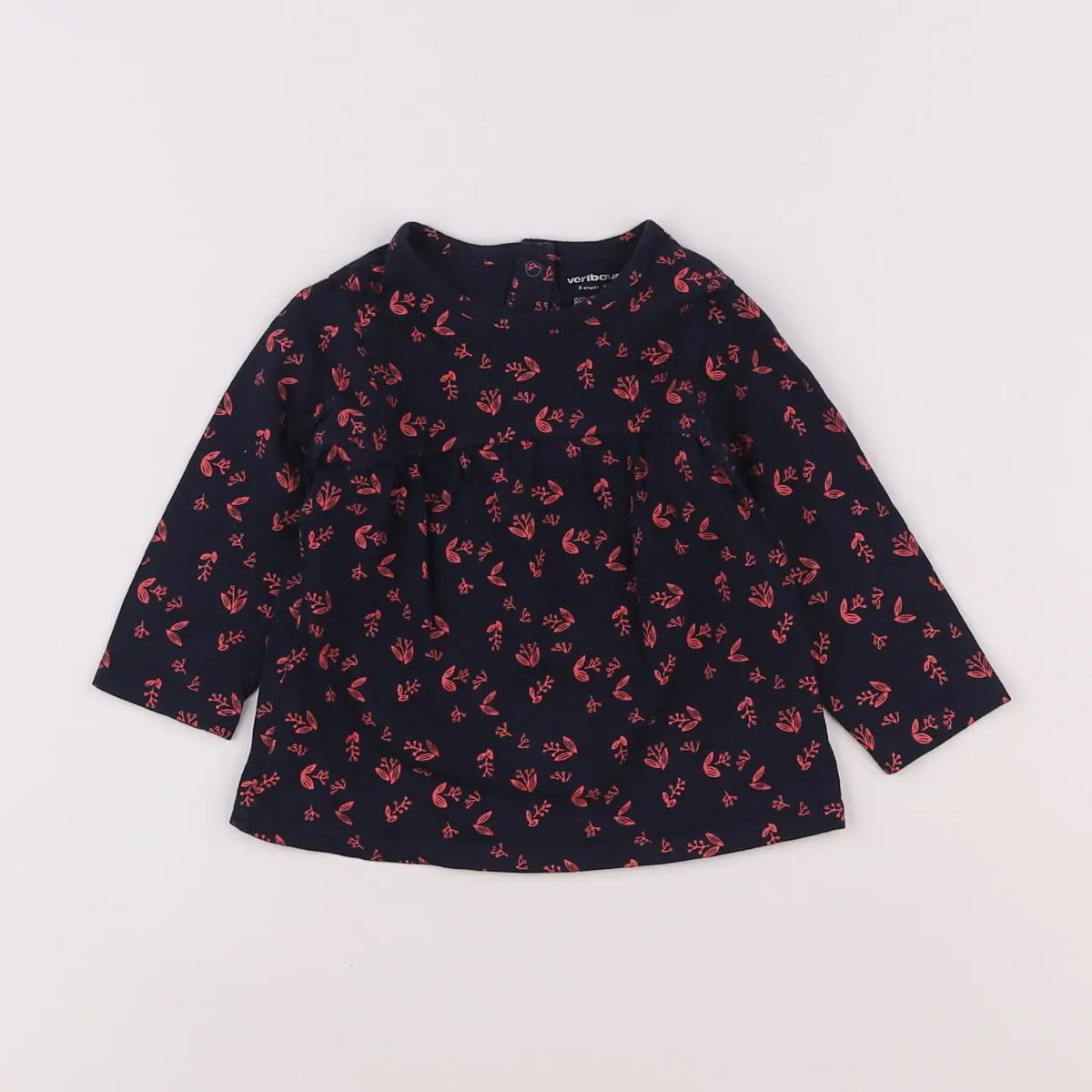 Vertbaudet - tee-shirt bleu, rouge - 6 mois