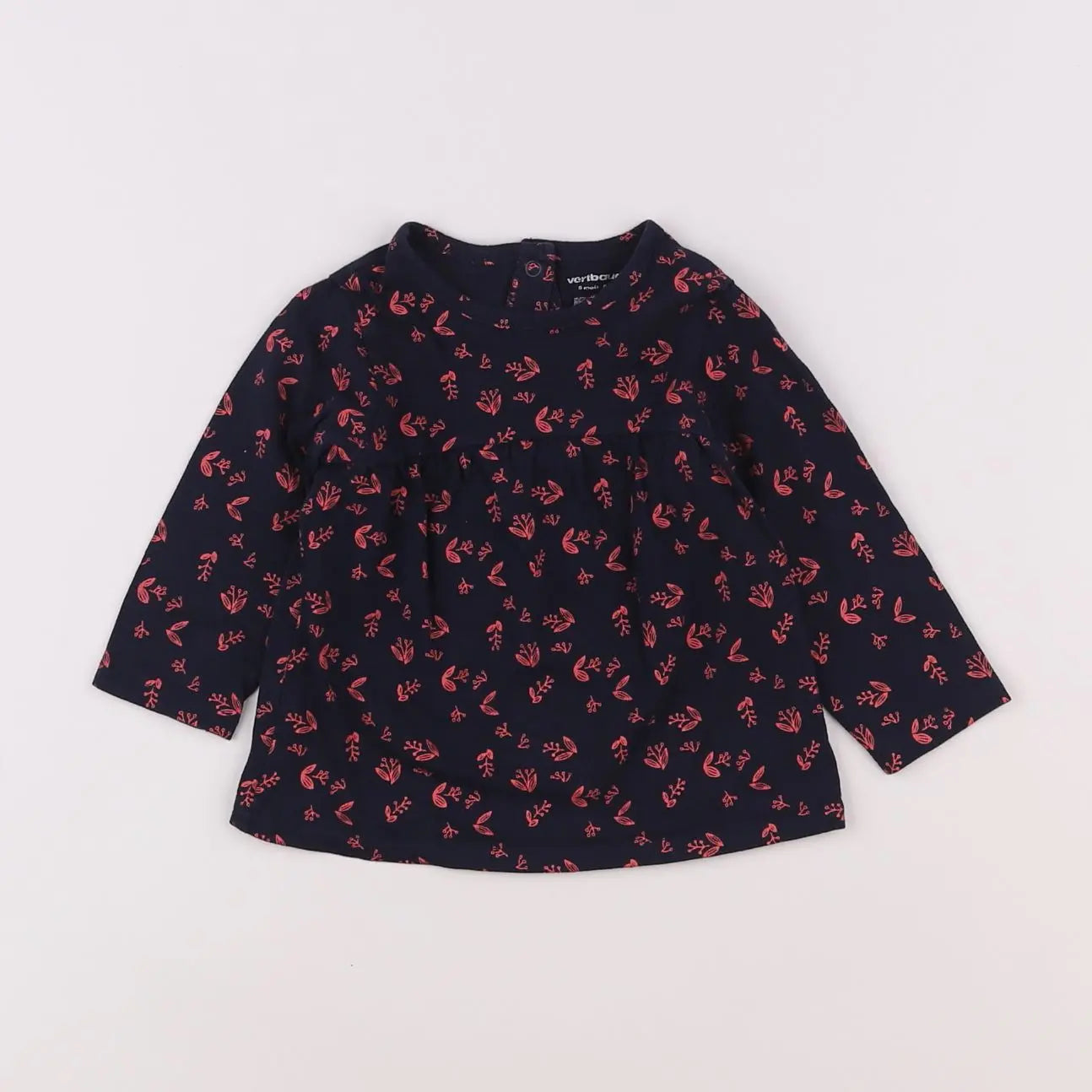 Vertbaudet - tee-shirt bleu, rouge - 6 mois