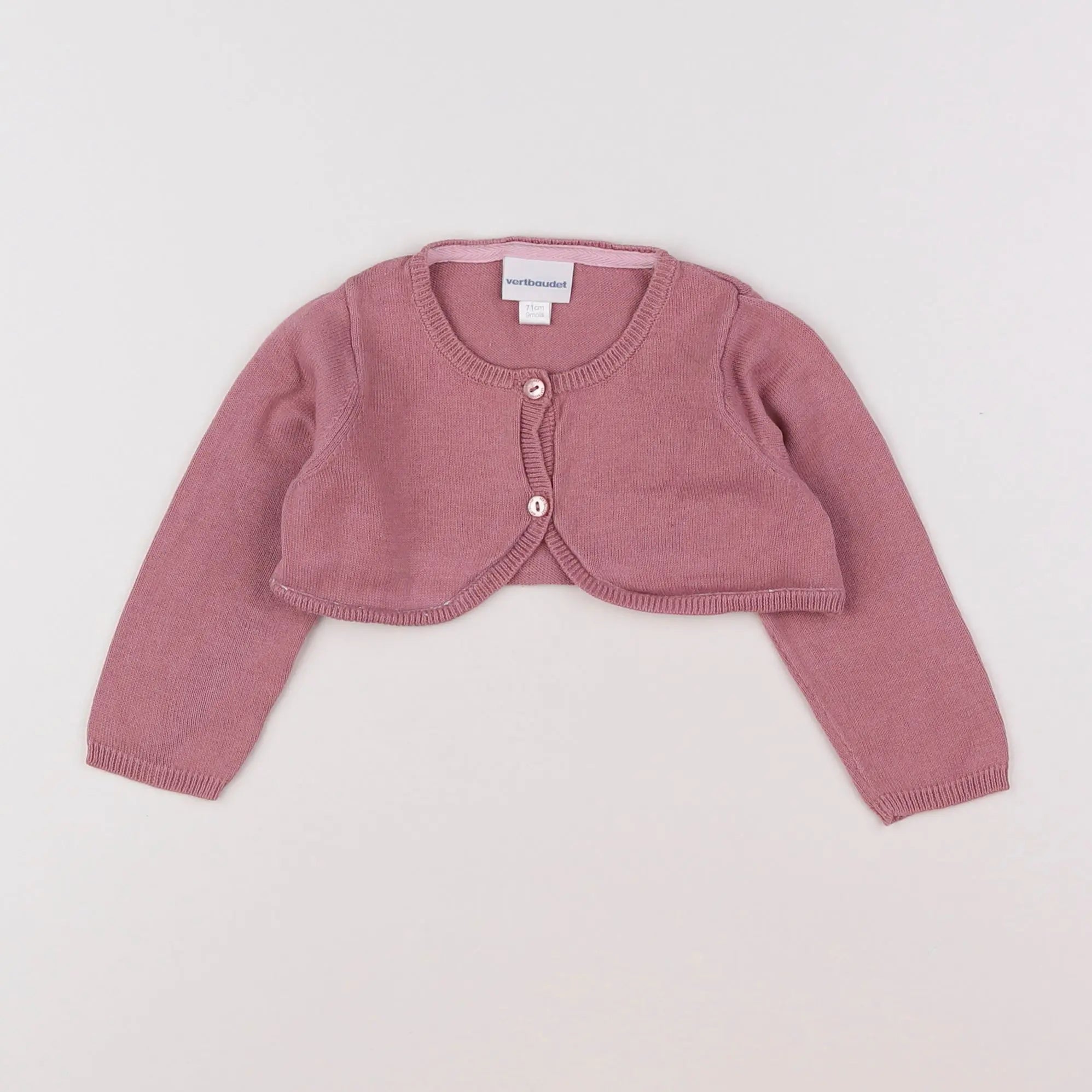Vertbaudet - gilet violet - 9 mois