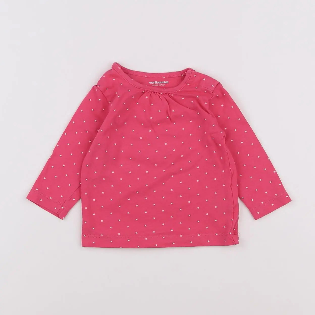 Vertbaudet - tee-shirt rose - 6 mois