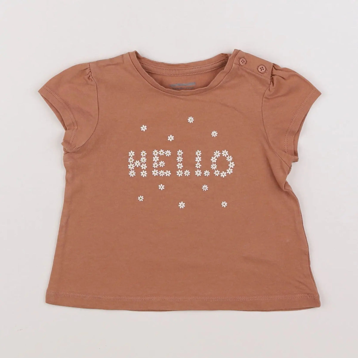 Vertbaudet - tee-shirt marron - 12 mois